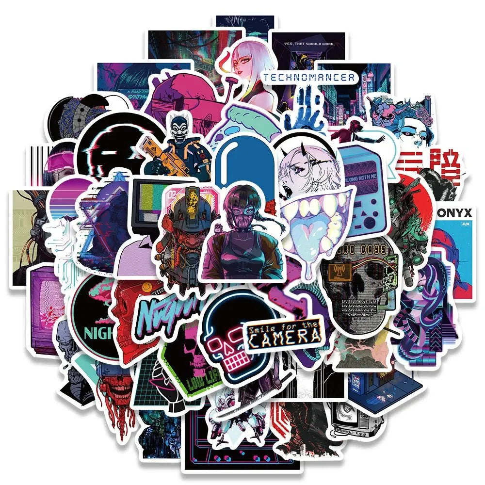Cyberpunk Stickers – Cartoon Sticker Pack With Durable Vinyl & Vibrant Art