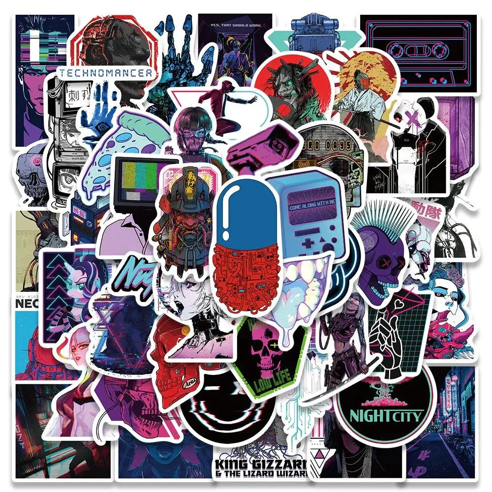 Cyberpunk Stickers – Cartoon Sticker Pack With Durable Vinyl & Vibrant Art