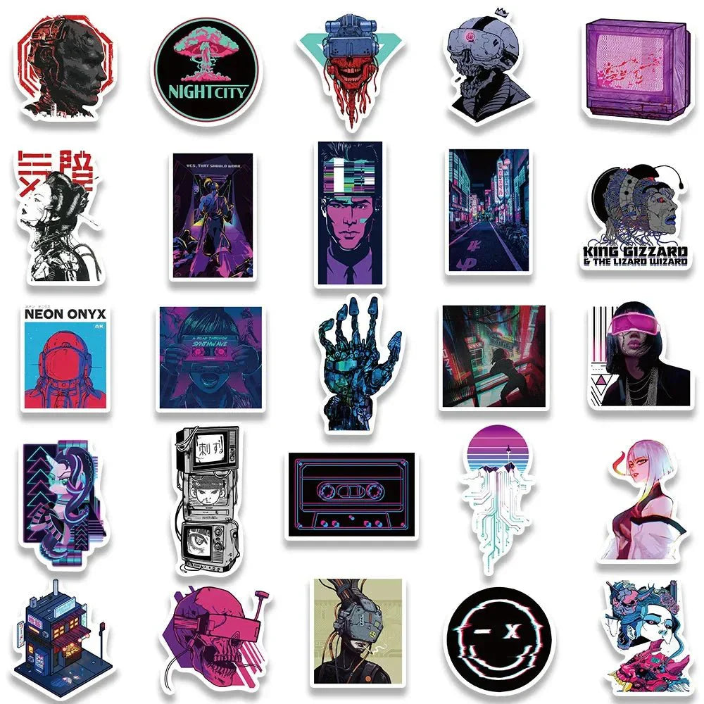 Cyberpunk Stickers – Cartoon Sticker Pack With Durable Vinyl & Vibrant Art