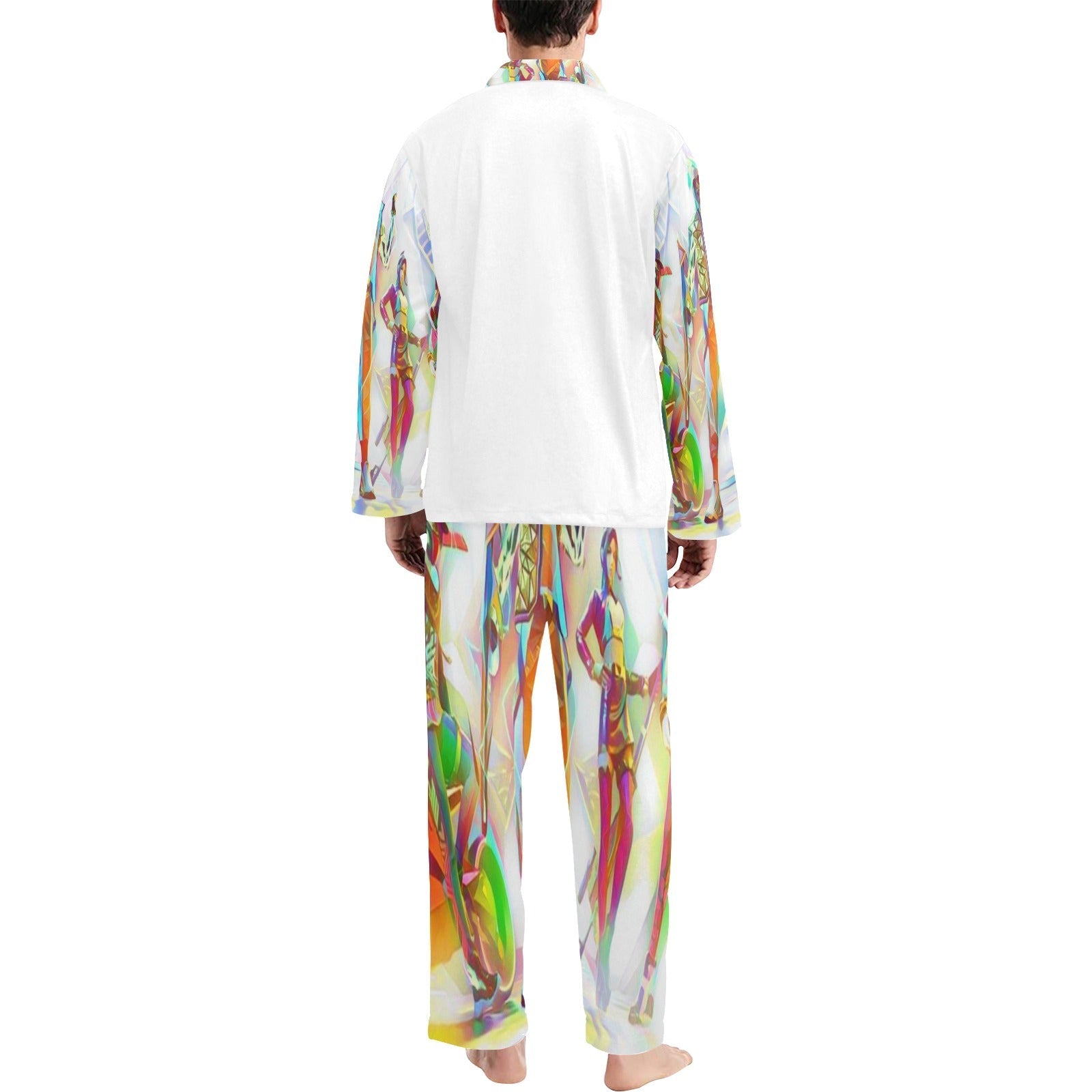 Men's V-Neck Long Pajama Set