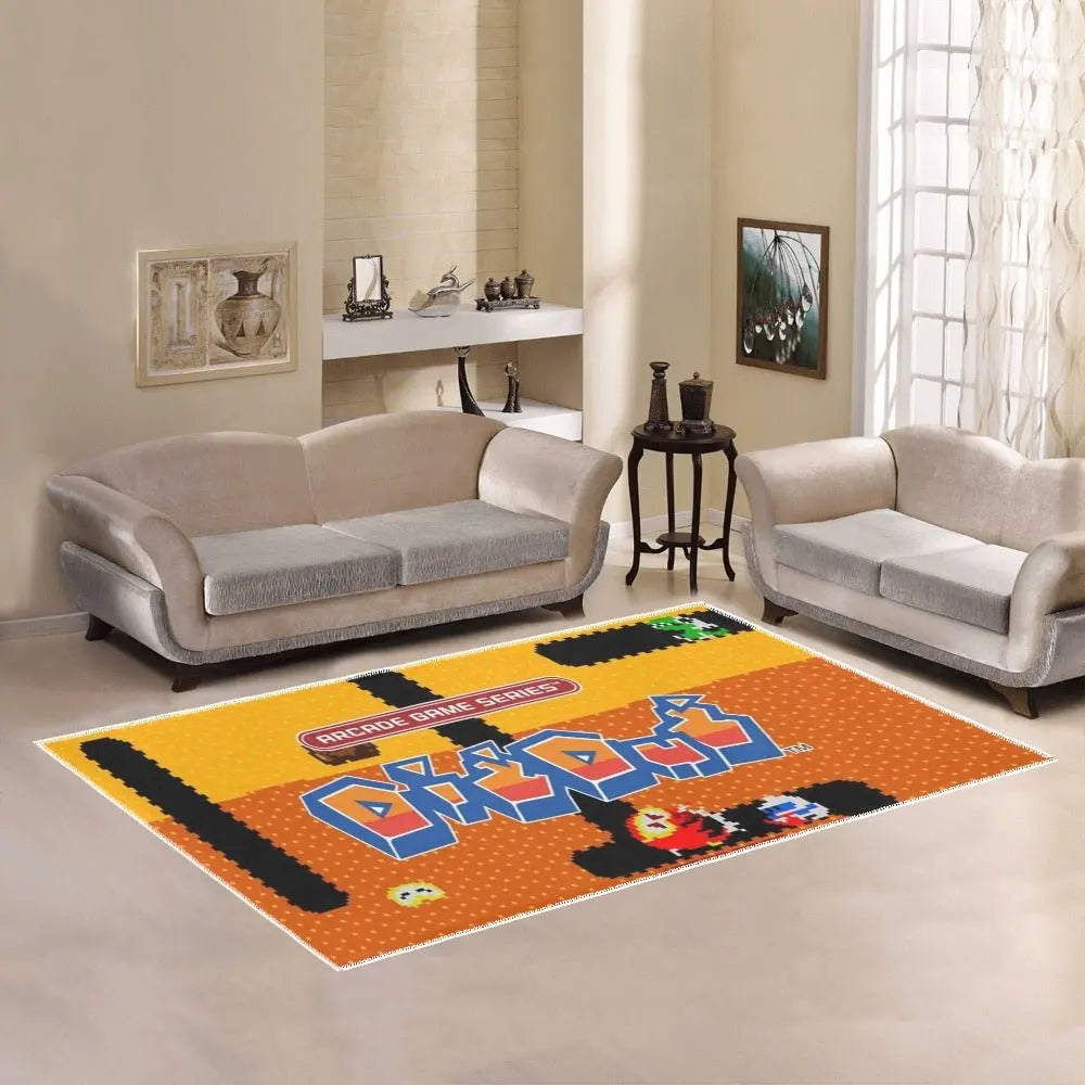 Arcade Game Rug – Classic Retro Game Carpet with Non Slip Backing, 84x60 Inches