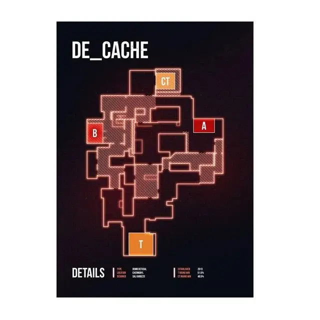 Counter-Strike Legends: CS GO Map Art Prints for Gamers