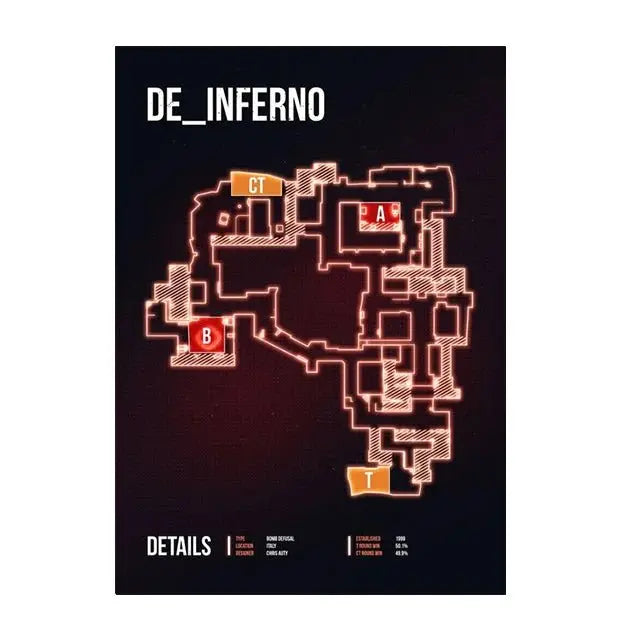 Counter-Strike Legends: CS GO Map Art Prints for Gamers