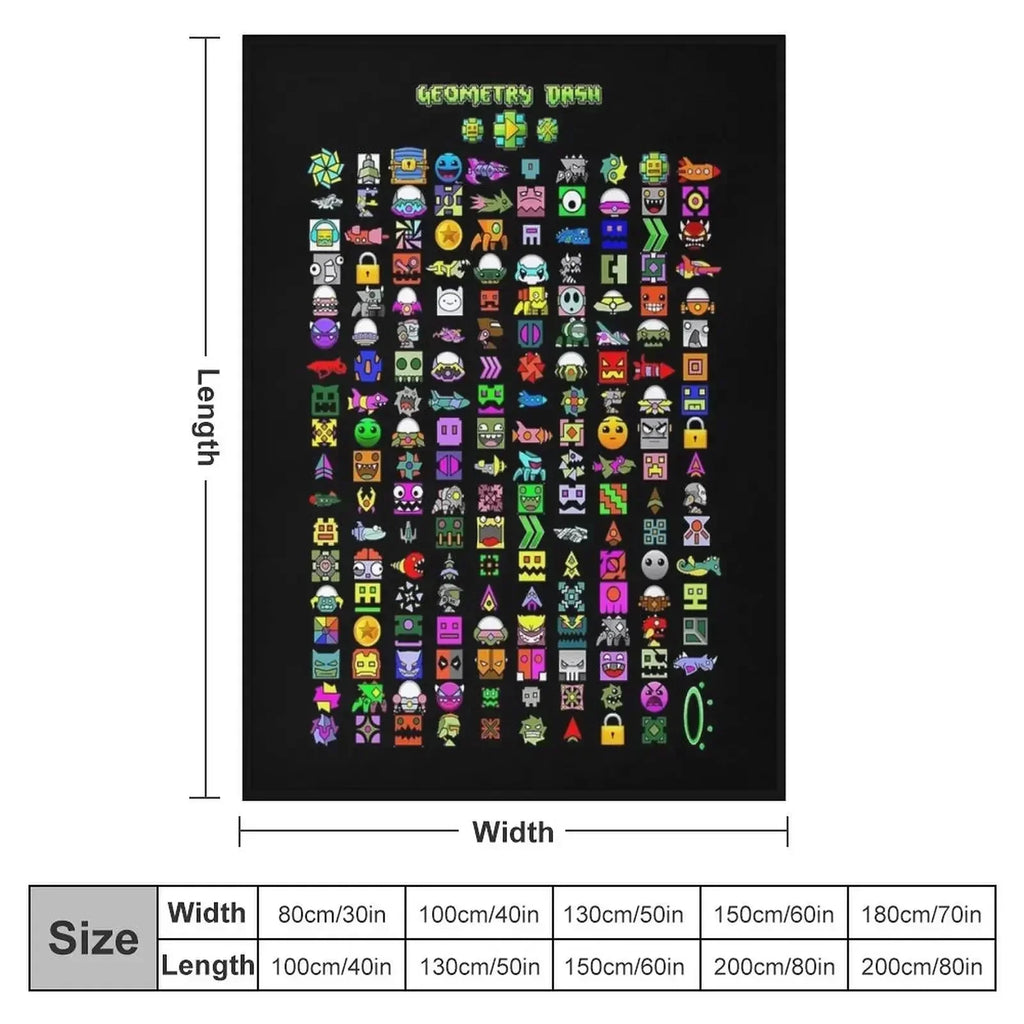 Cozy Geometry Dash Winter Throw Blanket