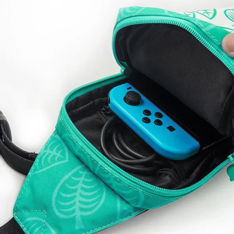 Crossbody Storage Chest Bag for Nintendo Switch OLED, Travel Carry Case, NS Lite Game Console Dock, Backpack Pouch, and Accessories