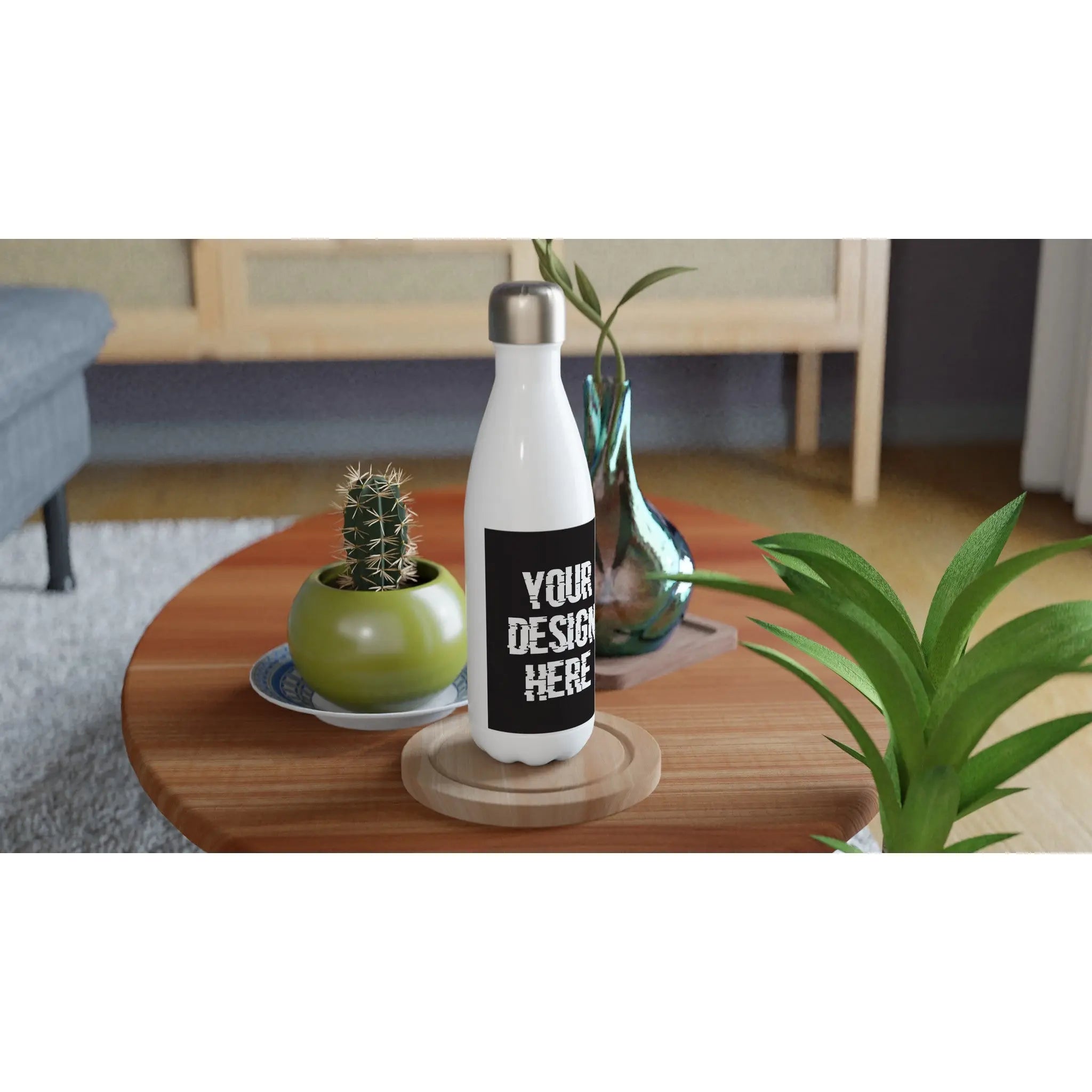 Stainless Steel Water Bottle - Custom 17oz Insulated Hydration Bottle With Leak Proof Cap