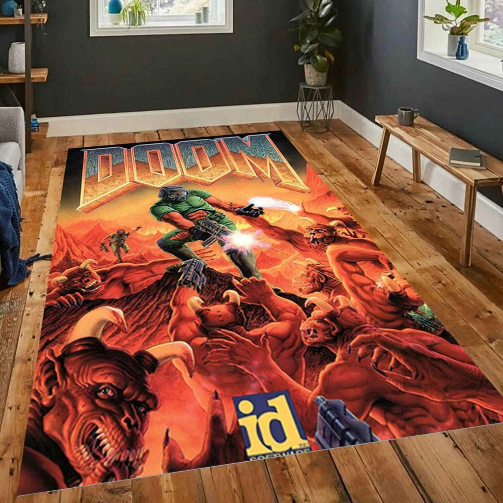 Doom Game Rug | Retro Gaming Area Rug with Anti Slip Backing by Gapo Goods