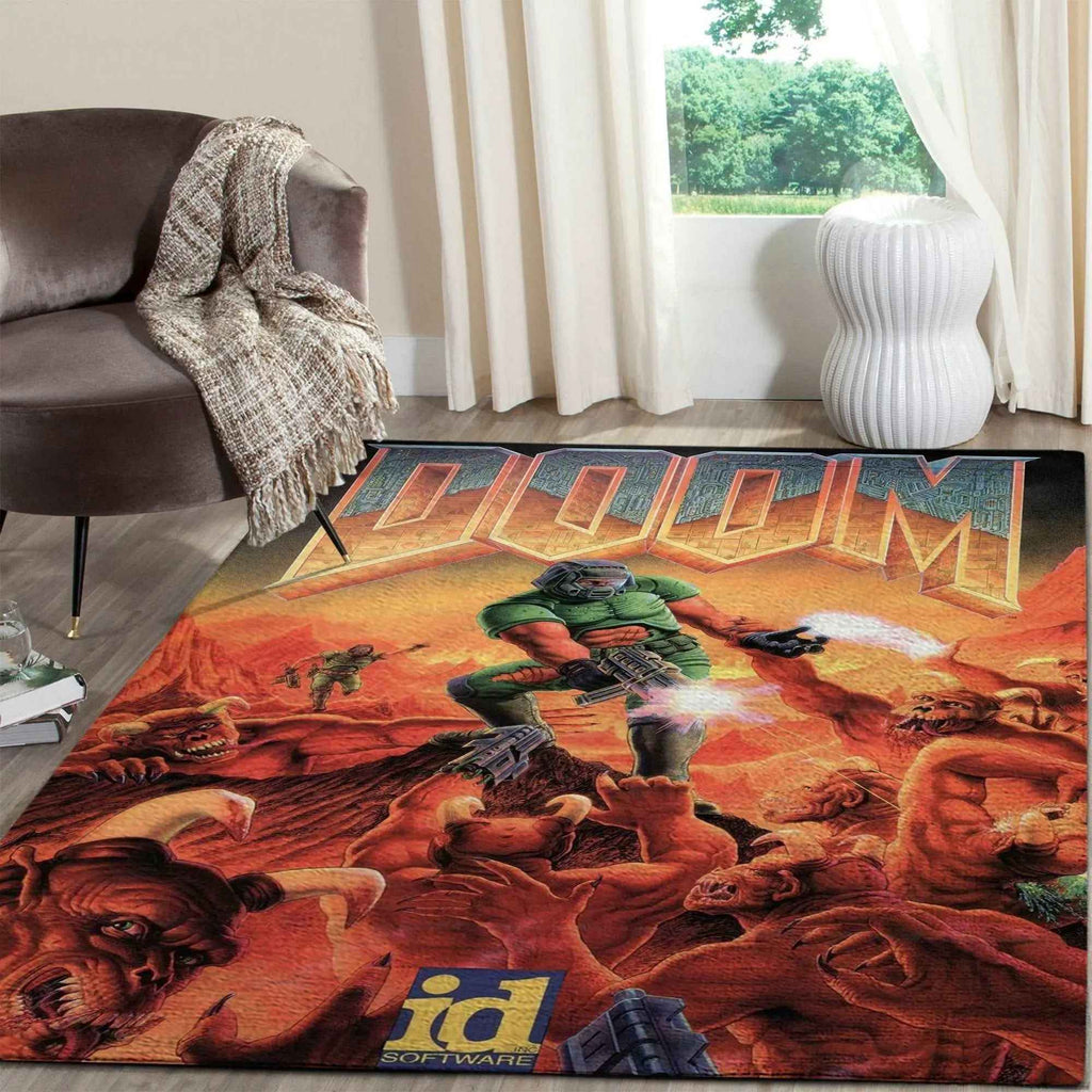 Doom Game Rug | Retro Gaming Area Rug with Anti Slip Backing by Gapo Goods