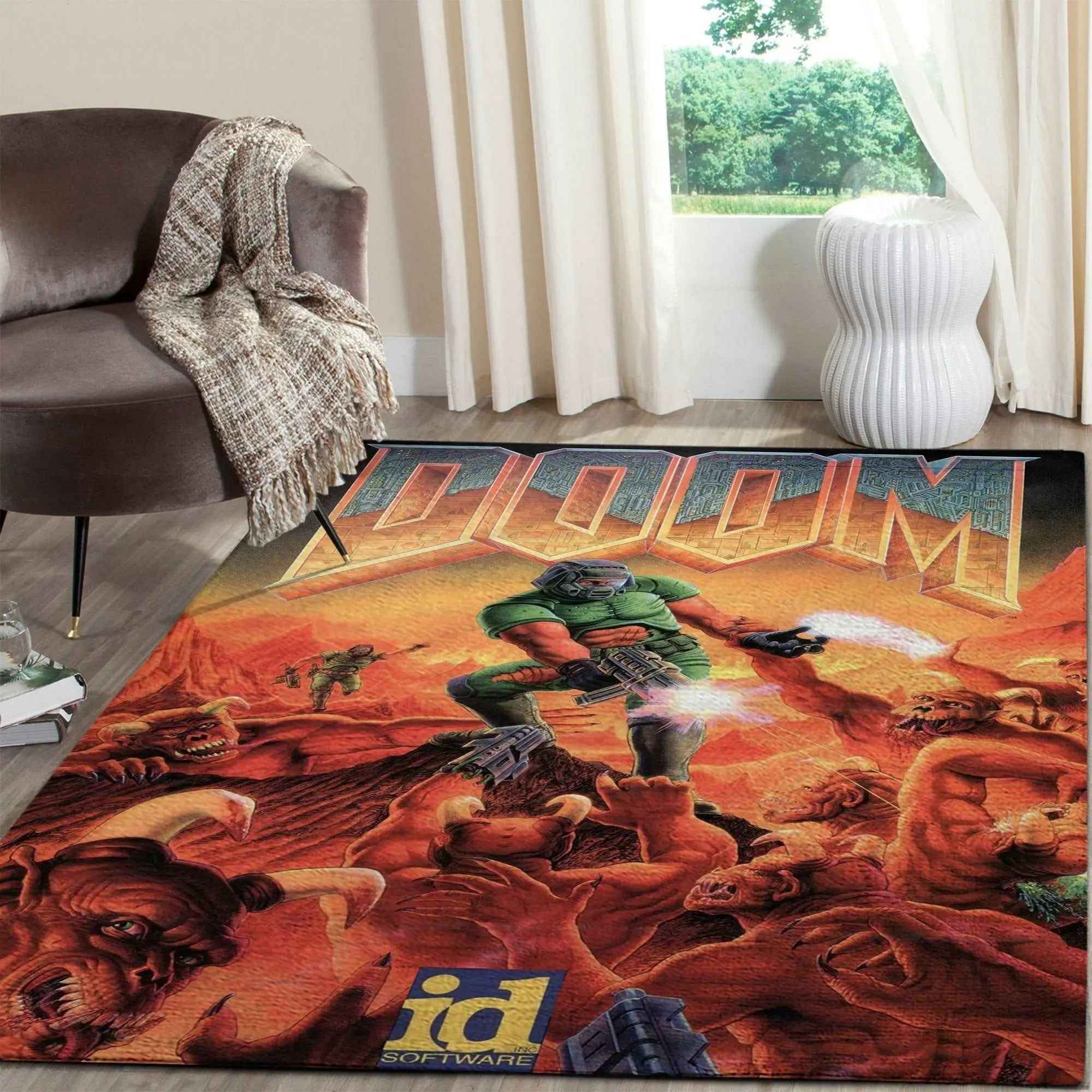 Doom Game Rug | Retro Gaming Area Rug with Anti Slip Backing by Gapo Goods