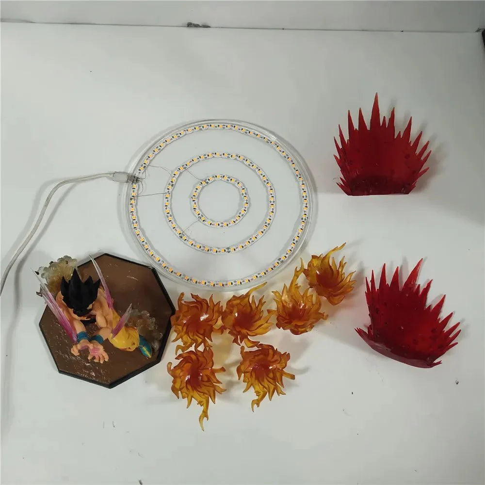 Dragon Ball Z's Son Goku Kamehameha Anime Figure, featuring a GK Super Saiyan with LED Light