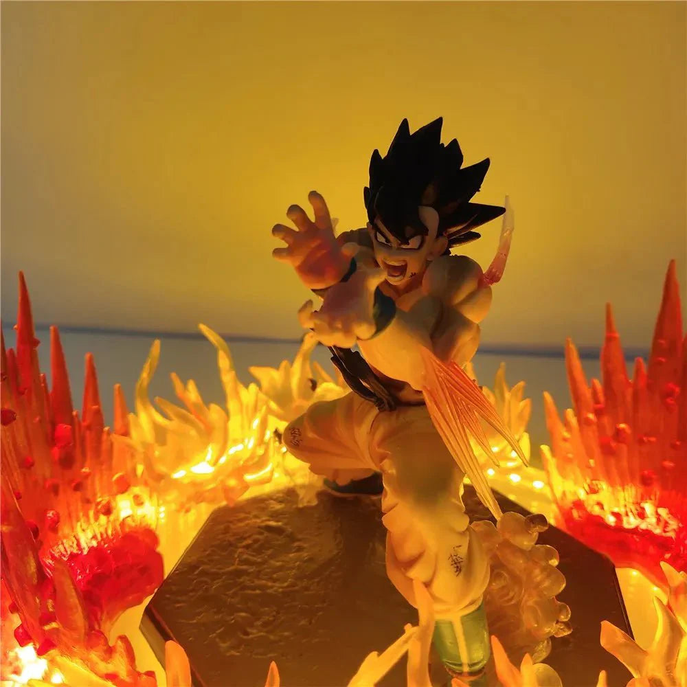 Dragon Ball Z's Son Goku Kamehameha Anime Figure, featuring a GK Super Saiyan with LED Light