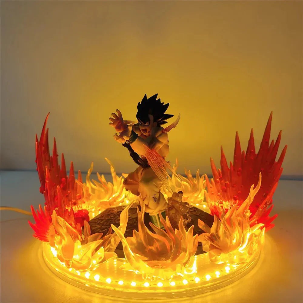Dragon Ball Z's Son Goku Kamehameha Anime Figure, featuring a GK Super Saiyan with LED Light