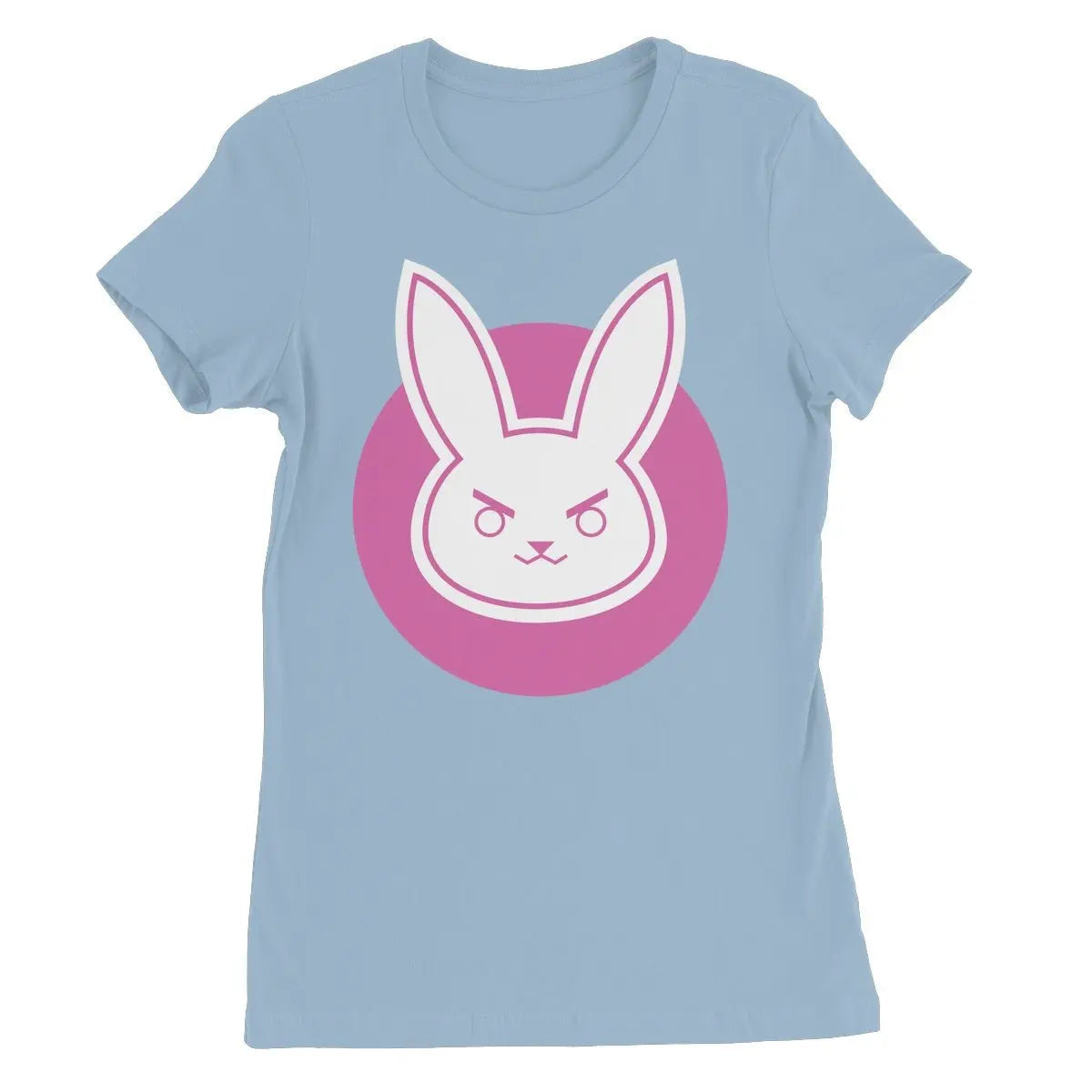 Women's Slim Fit T-Shirt - D.VA Bunny Feminine Crew Neck Tee, Soft Cotton