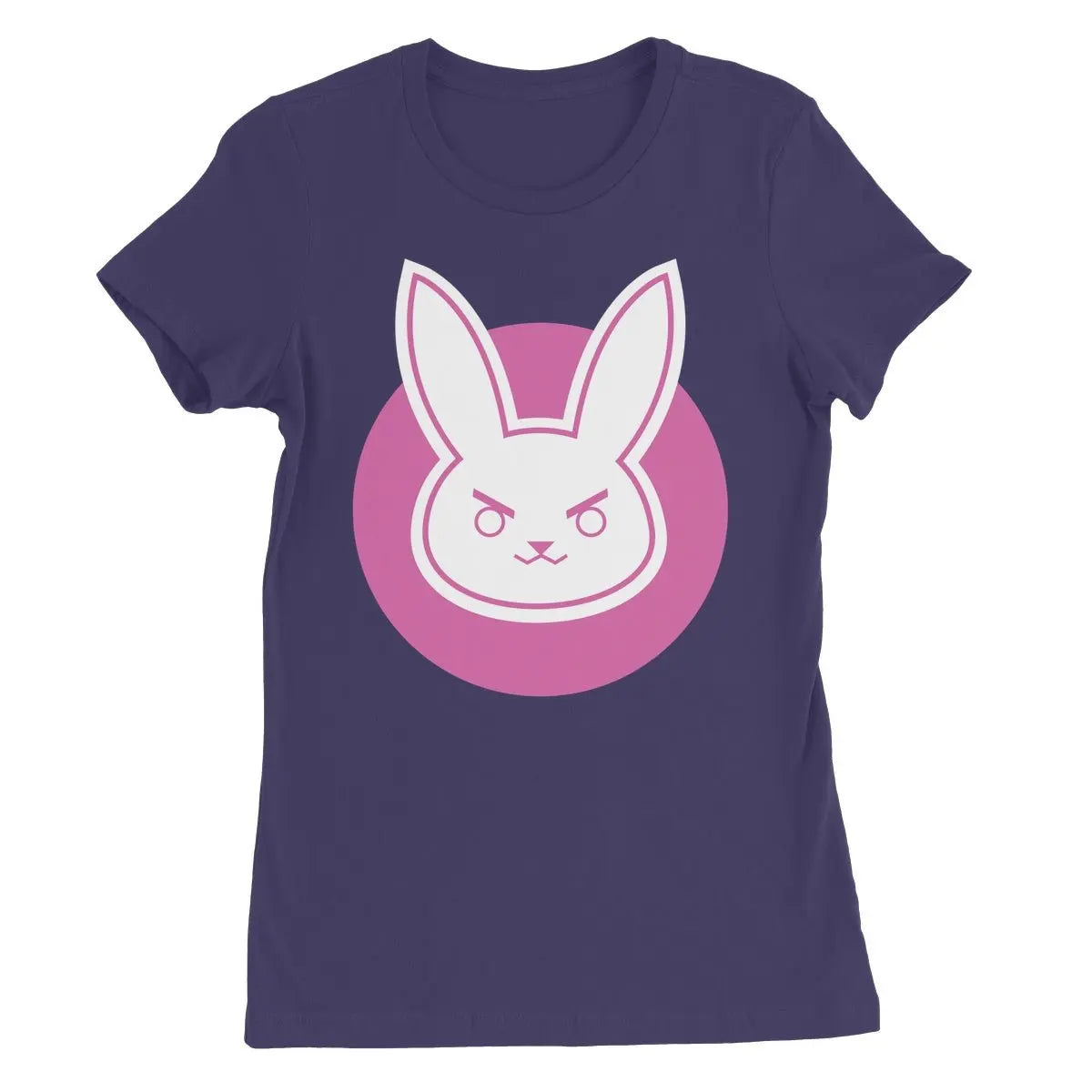 Women's Slim Fit T-Shirt - D.VA Bunny Feminine Crew Neck Tee, Soft Cotton