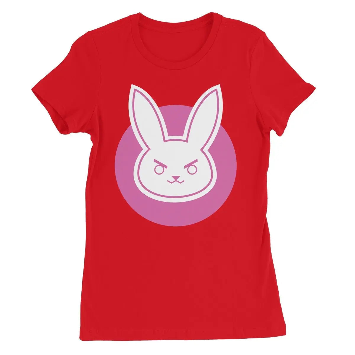 Women's Slim Fit T-Shirt - D.VA Bunny Feminine Crew Neck Tee, Soft Cotton