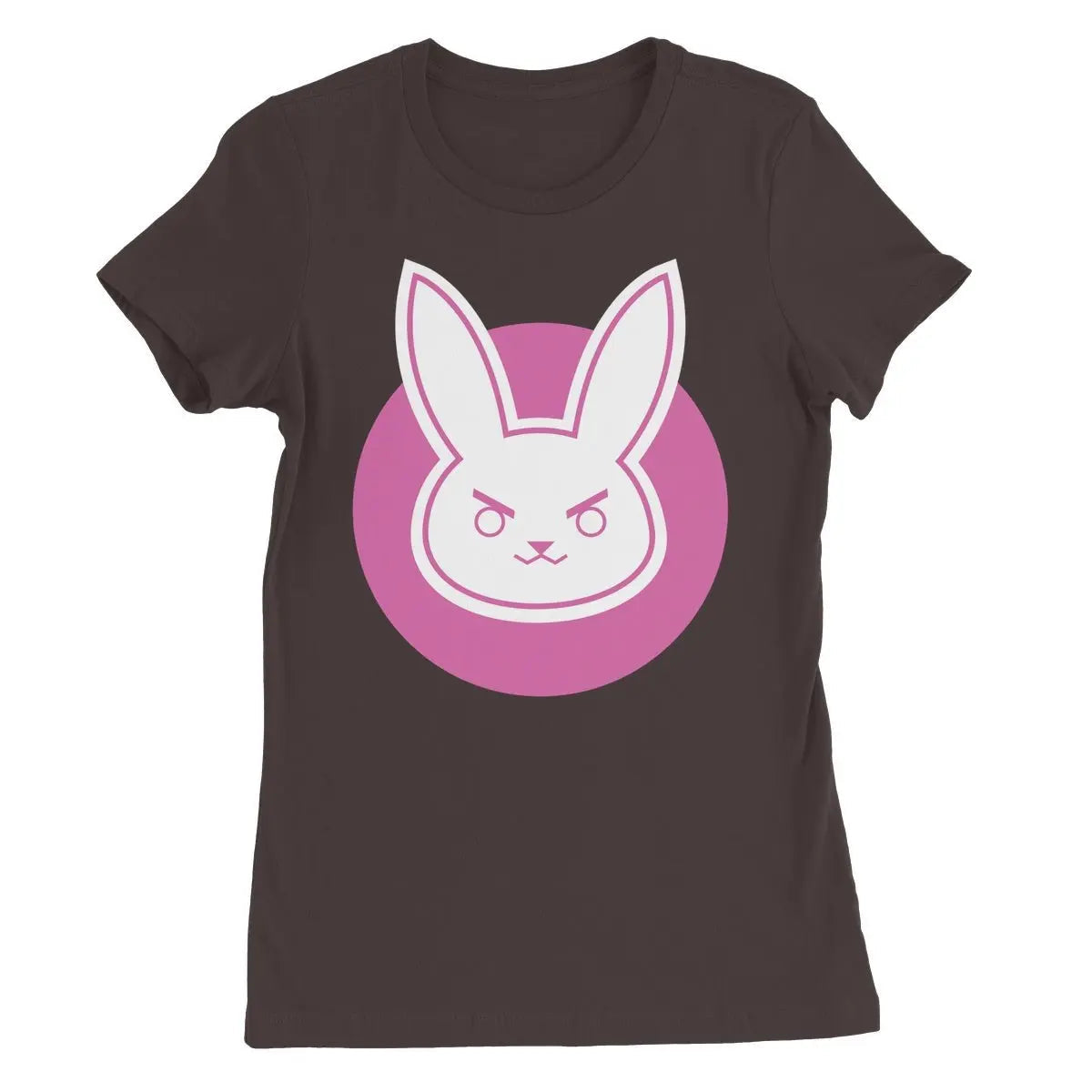 Women's Slim Fit T-Shirt - D.VA Bunny Feminine Crew Neck Tee, Soft Cotton