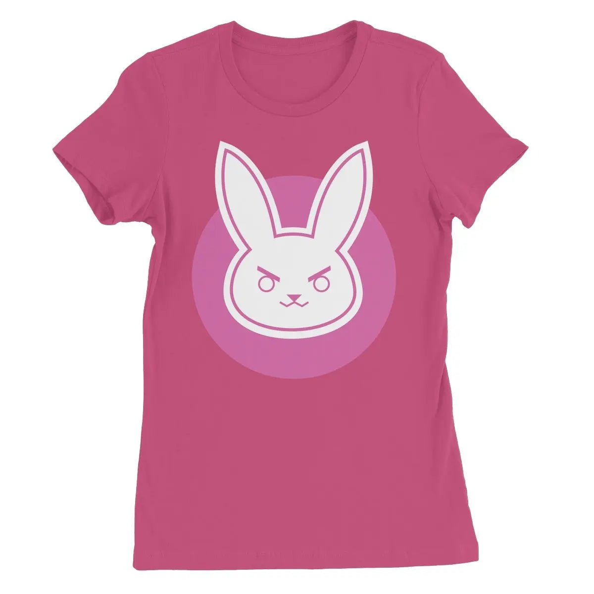 Women's Slim Fit T-Shirt - D.VA Bunny Feminine Crew Neck Tee, Soft Cotton