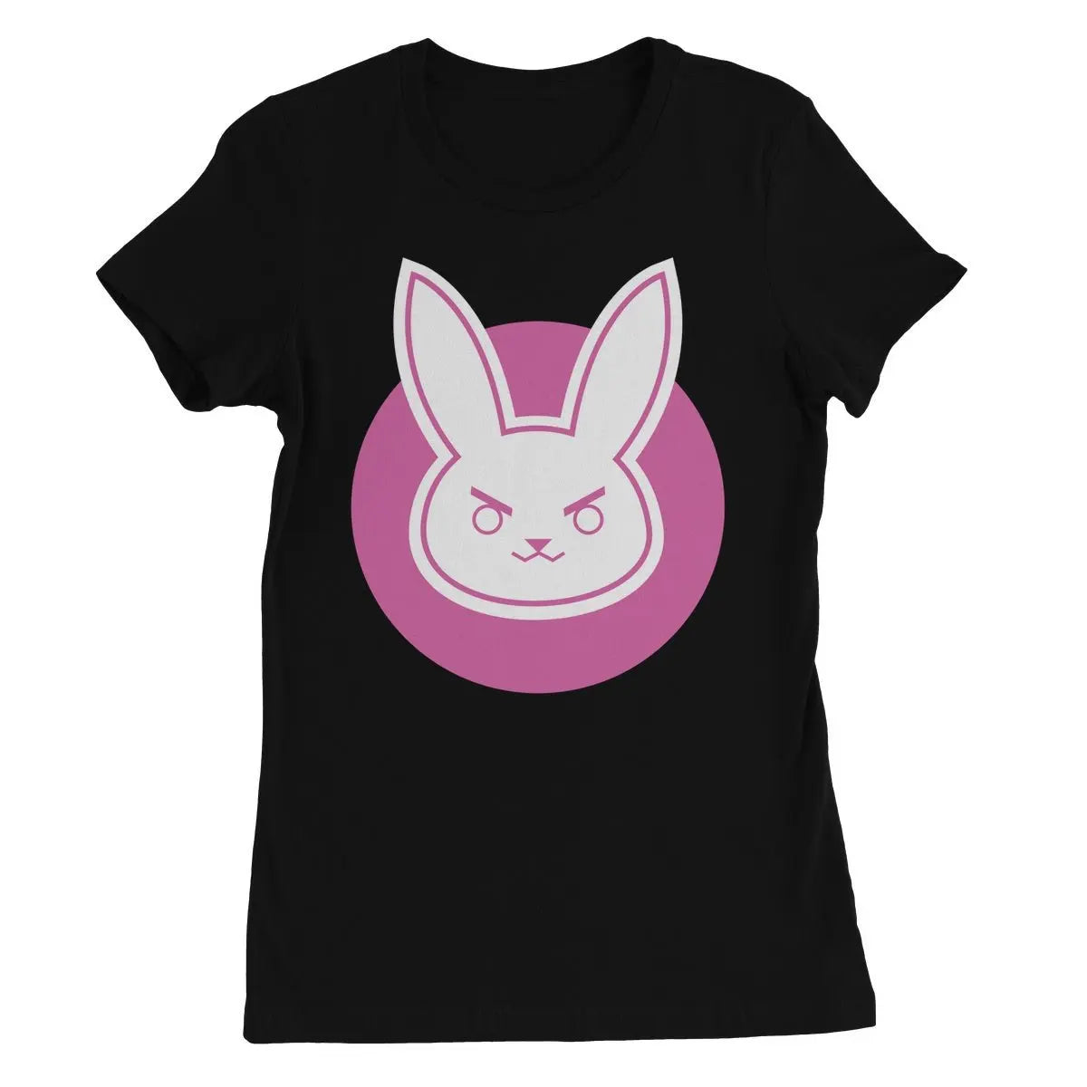 Women's Slim Fit T-Shirt - D.VA Bunny Feminine Crew Neck Tee, Soft Cotton