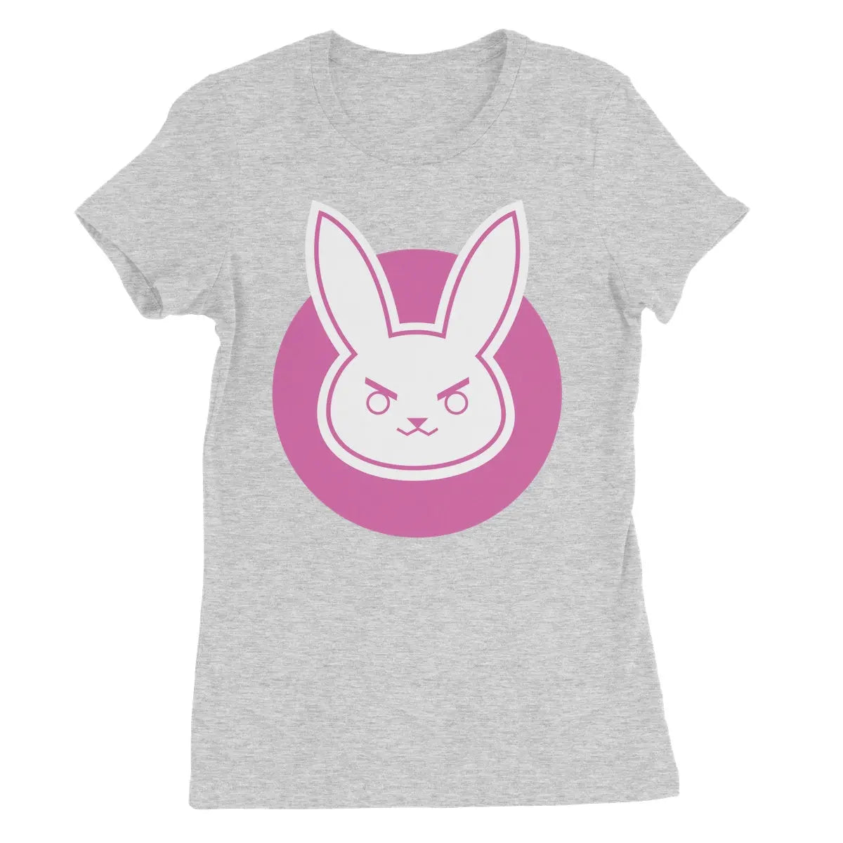 Women's Slim Fit T-Shirt - D.VA Bunny Feminine Crew Neck Tee, Soft Cotton
