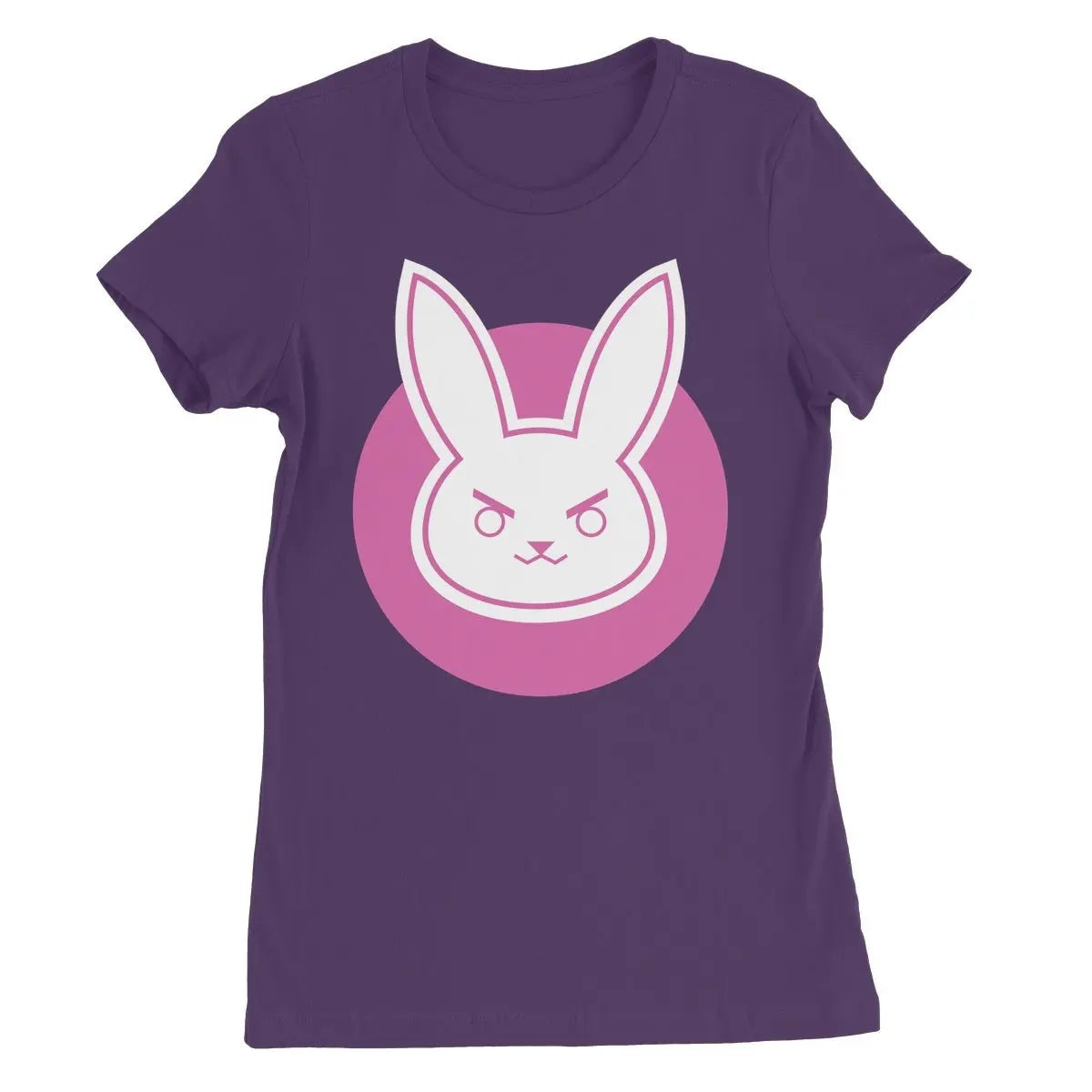 Women's Slim Fit T-Shirt - D.VA Bunny Feminine Crew Neck Tee, Soft Cotton