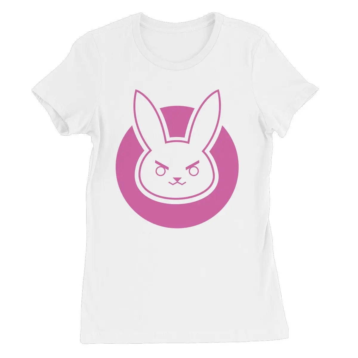 Women's Slim Fit T-Shirt - D.VA Bunny Feminine Crew Neck Tee, Soft Cotton