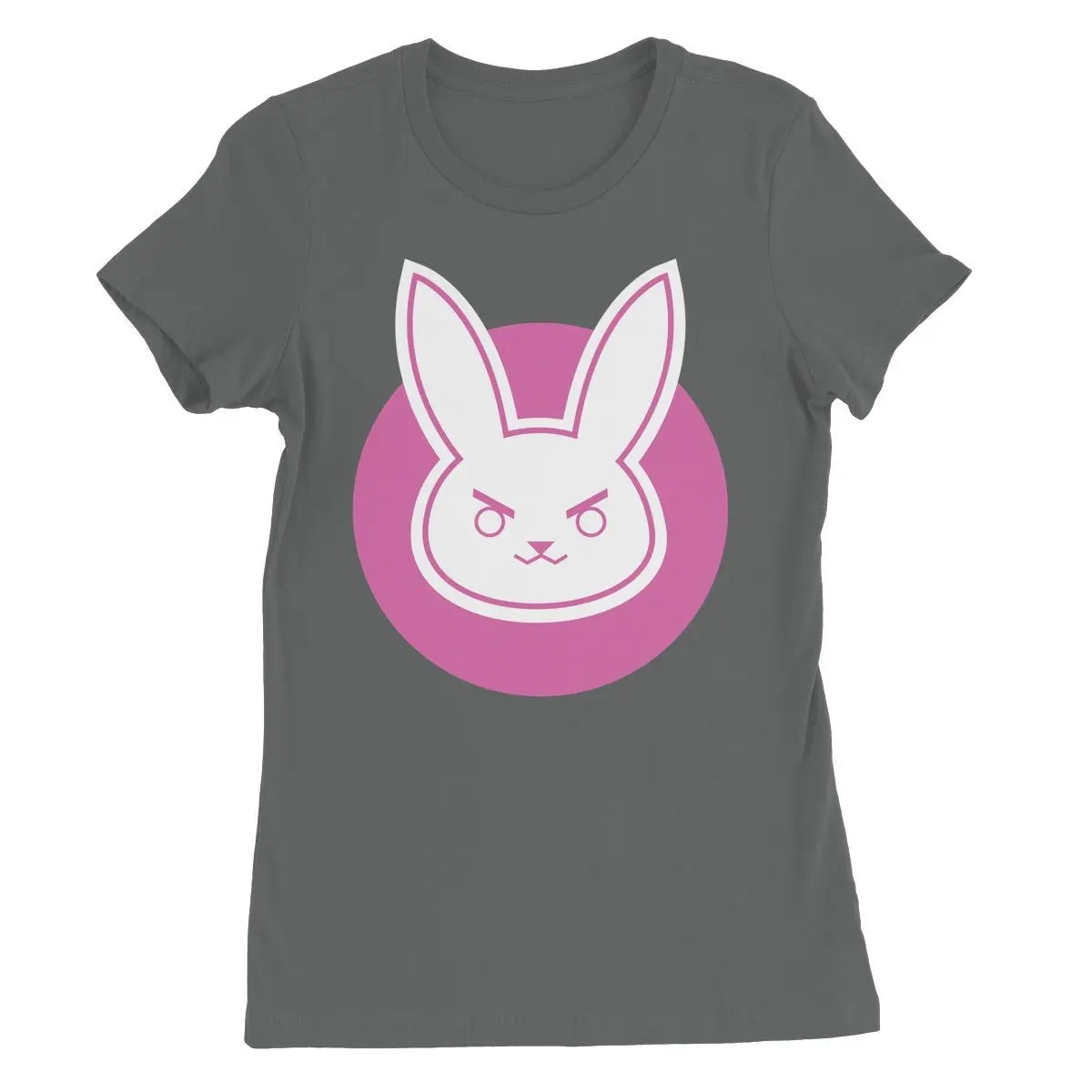 Women's Slim Fit T-Shirt - D.VA Bunny Feminine Crew Neck Tee, Soft Cotton