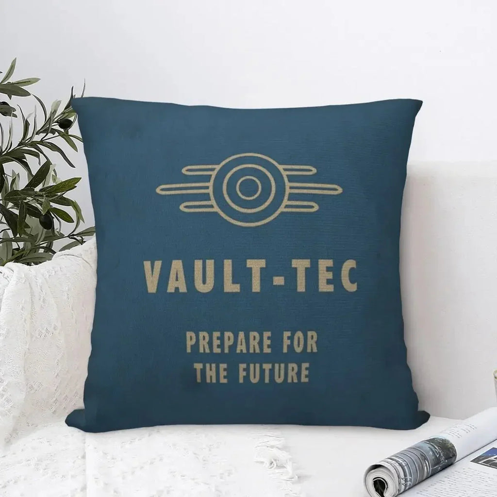 Fallout 4 Vault-Tec Logo Square Pillowcase, Decorative Cushion Cover, Polyester Throw Pillow Cover for Home Bedroom
