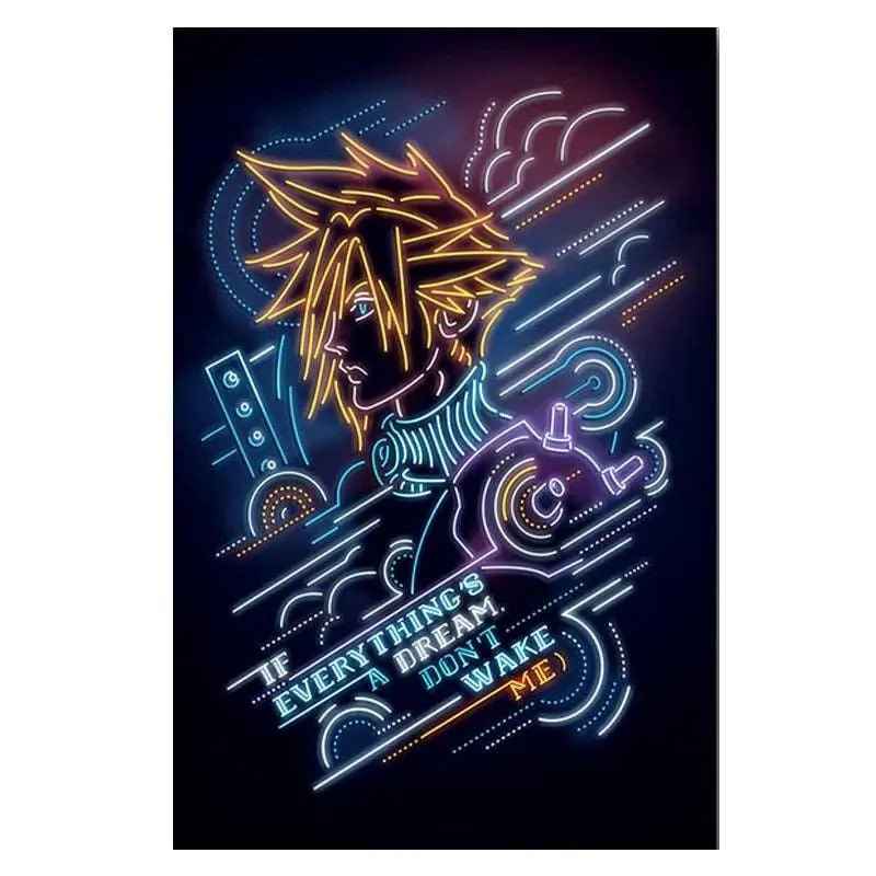 Final Fantasy 7 Poster – Tifa Cloud Aeris Canvas Game Wall Art Decoration