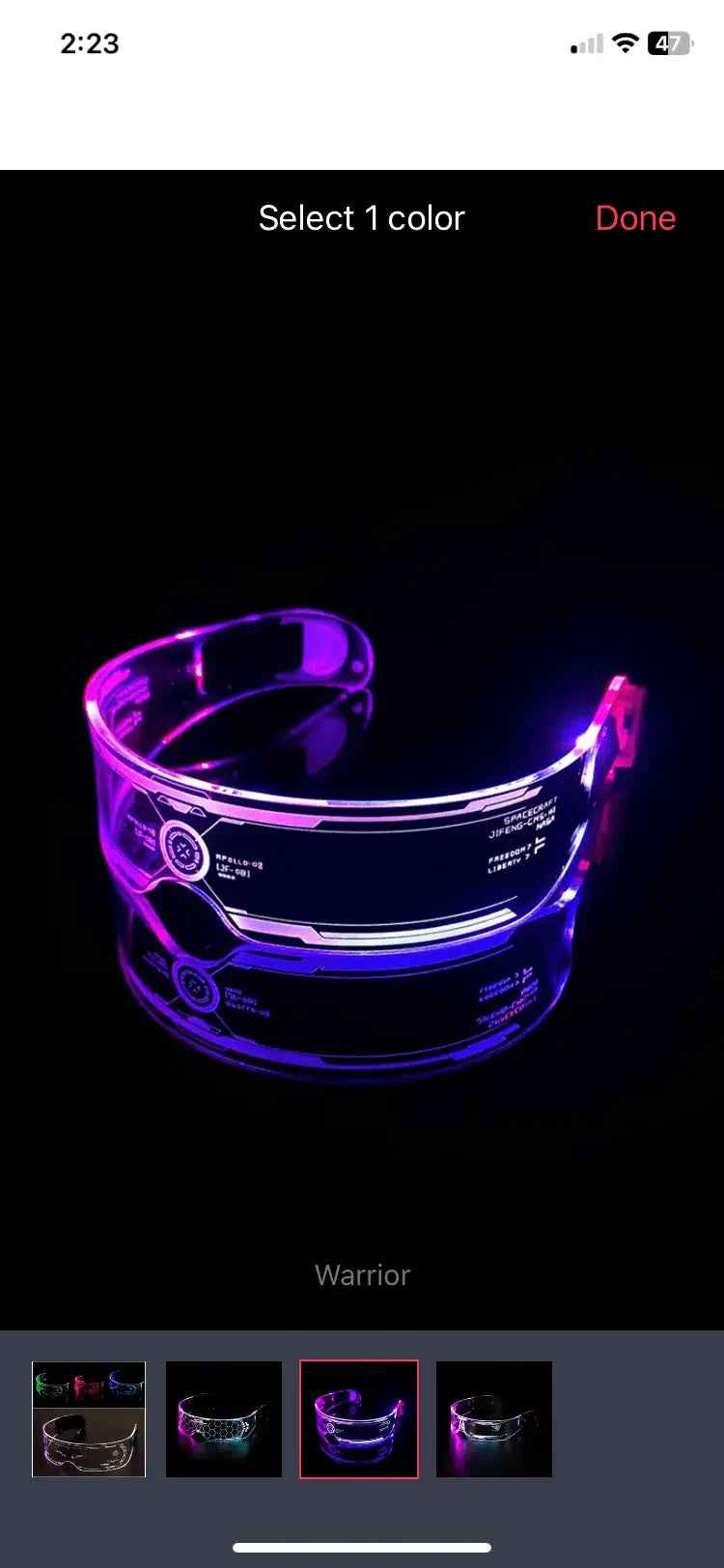 Cyberpunk Futuristic Glasses – LED Visor Glasses with 7 Color Change & UV Protection