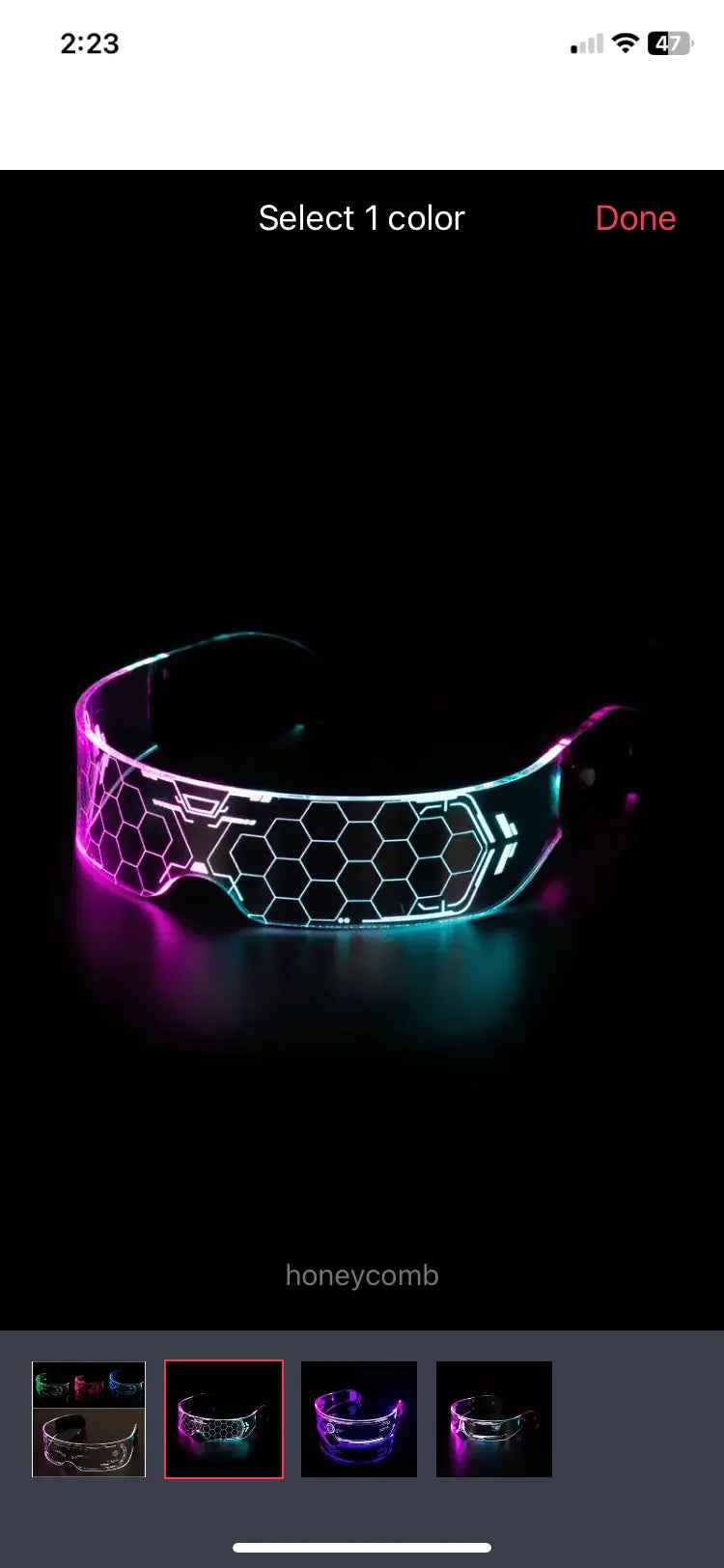 Cyberpunk Futuristic Glasses – LED Visor Glasses with 7 Color Change & UV Protection