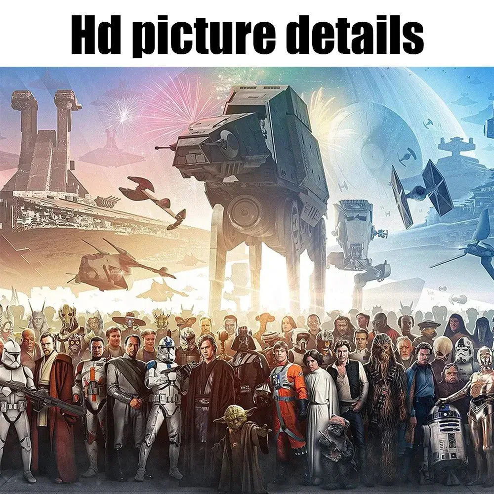 Star Wars Canvas Art – Iconic Characters Galactic Poster 40x50 cm Premium Print