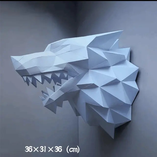 3D Dragon Puzzle - Red Dragon Head Model | Creative Paper Puzzle Gift for Adults & Kids