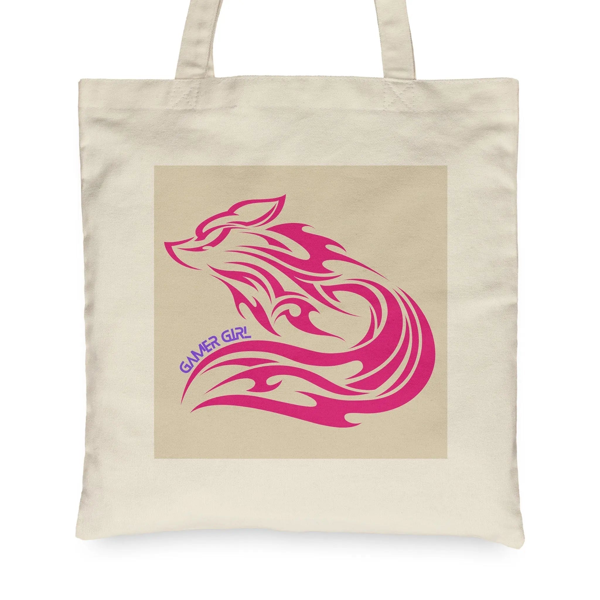Gamer Girl Pink Fox- Canvas Tote Bag