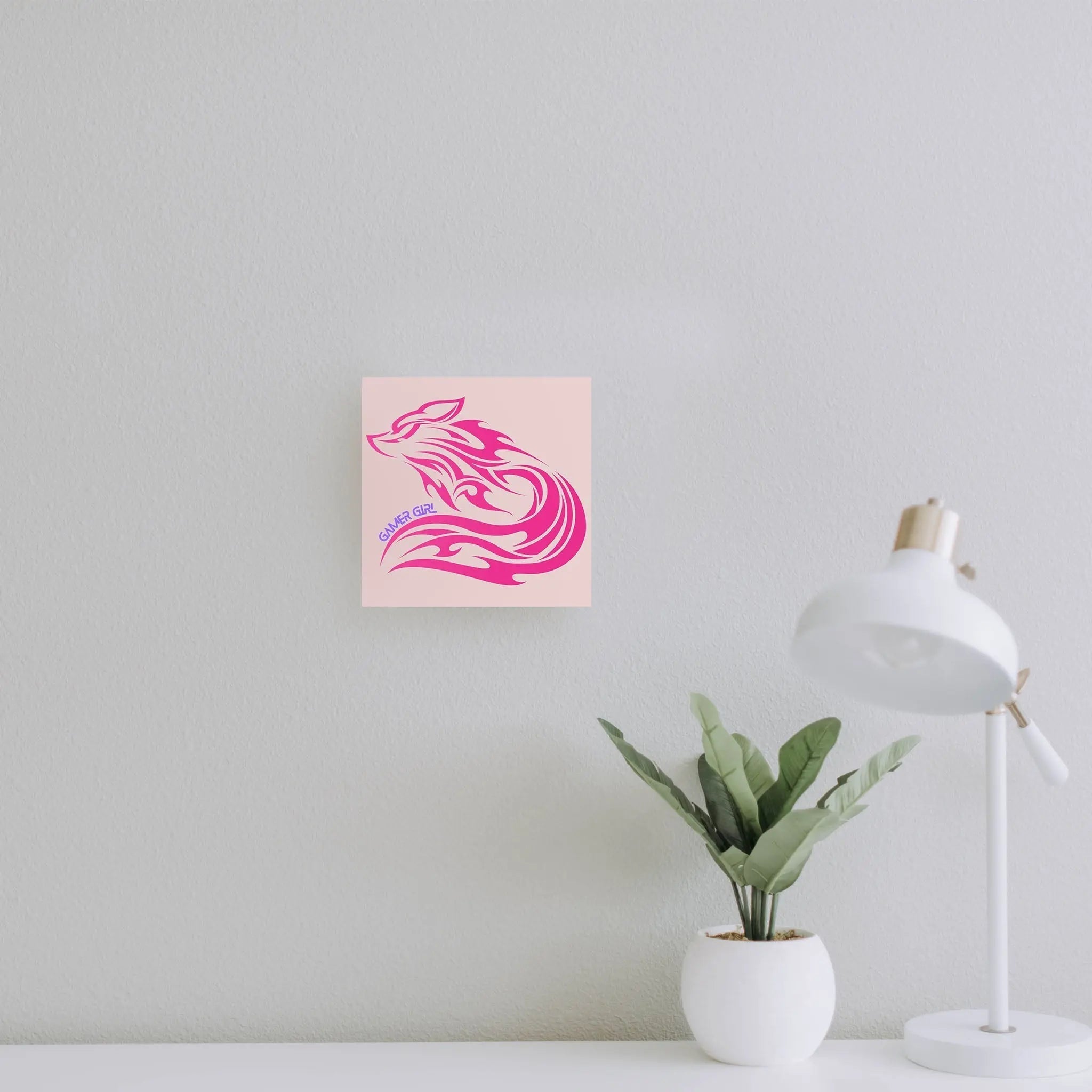 Gamer Girl Pink Fox- Custom Photo Tile