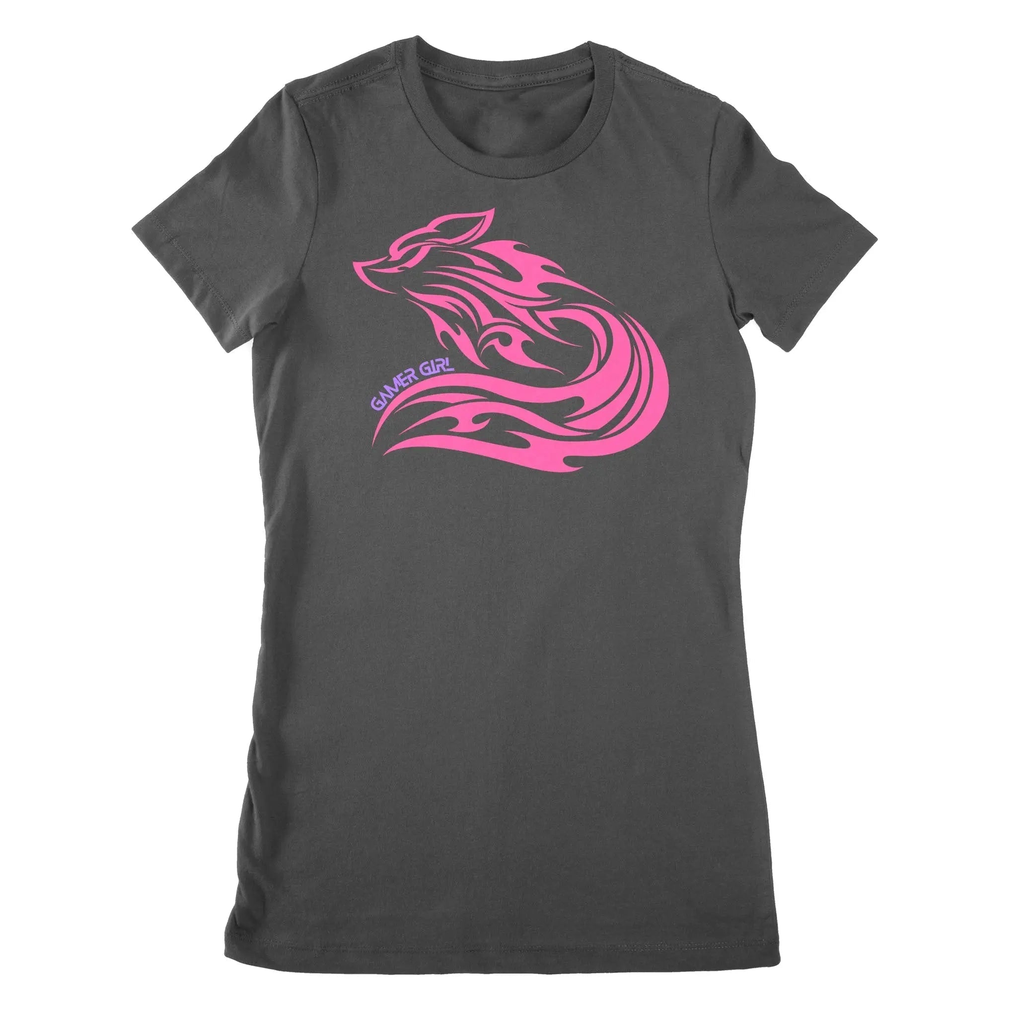 Premium Women's T-Shirt – Stylish Pink Fox Gamer Girl Clothing Tee