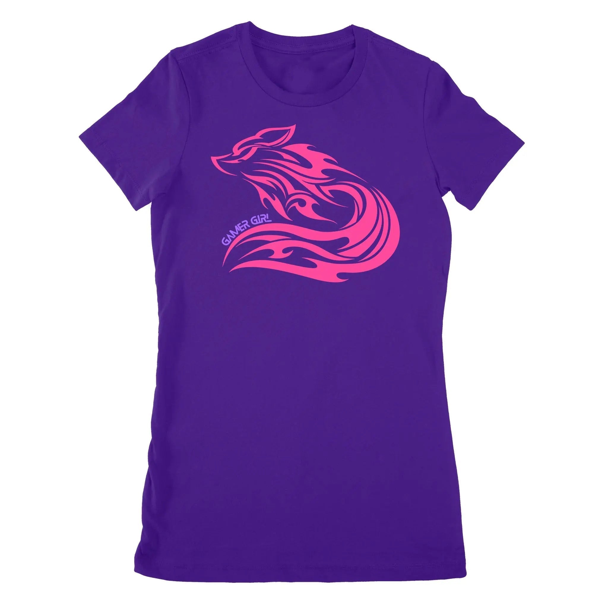 Premium Women's T-Shirt – Stylish Pink Fox Gamer Girl Clothing Tee