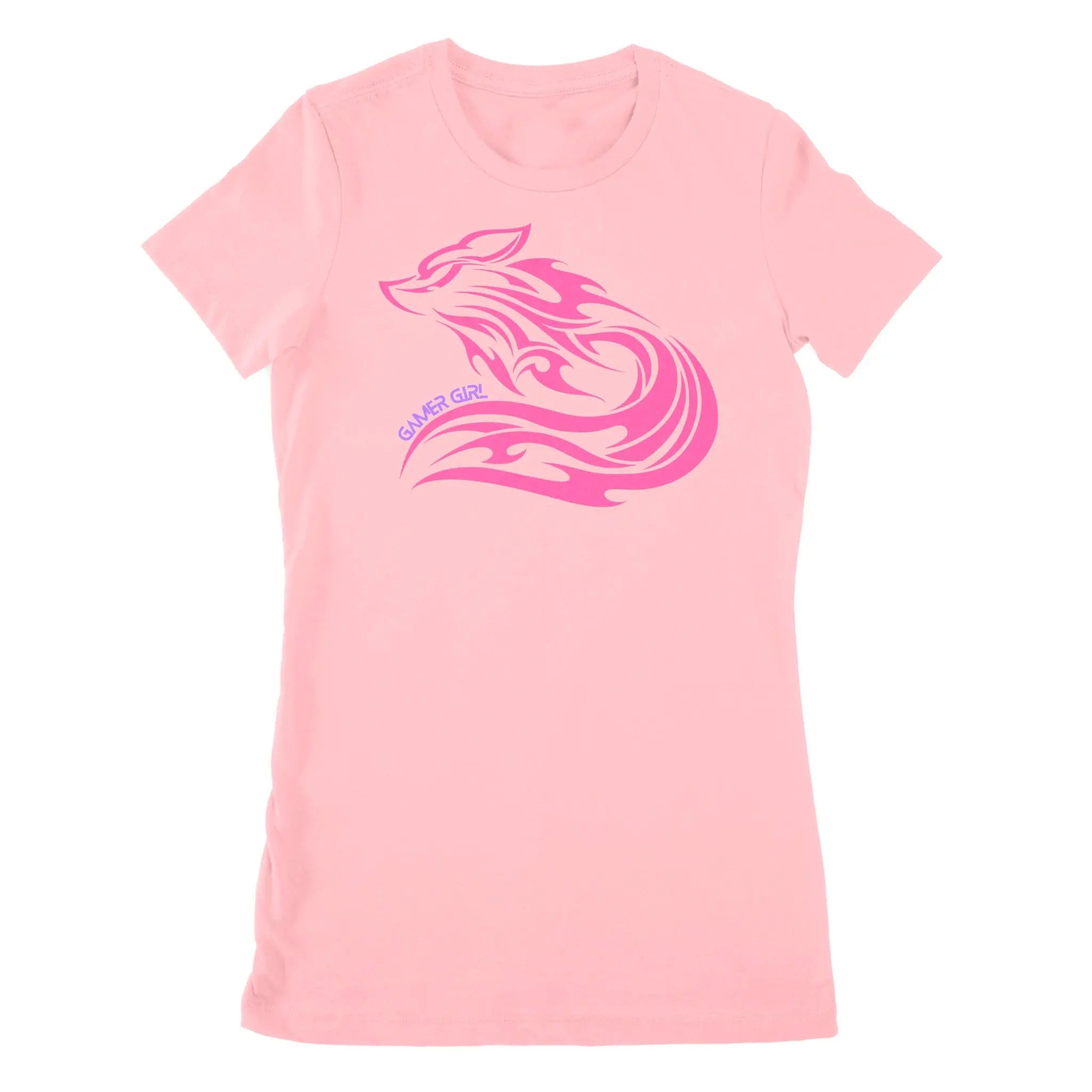 Premium Women's T-Shirt – Stylish Pink Fox Gamer Girl Clothing Tee