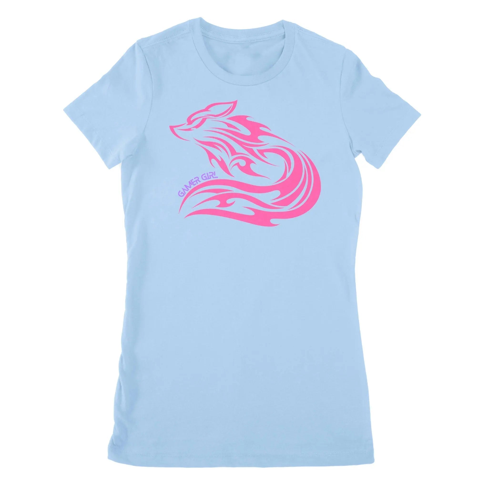 Premium Women's T-Shirt – Stylish Pink Fox Gamer Girl Clothing Tee