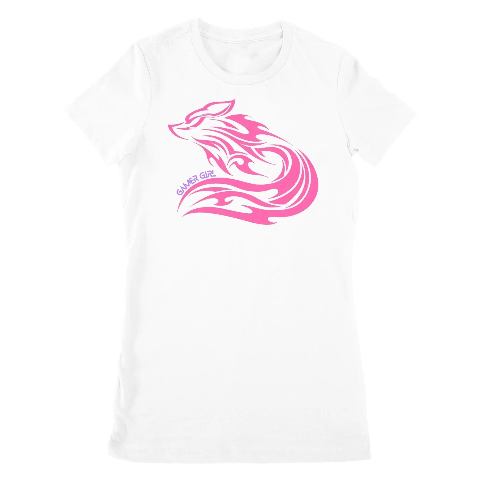 Premium Women's T-Shirt – Stylish Pink Fox Gamer Girl Clothing Tee