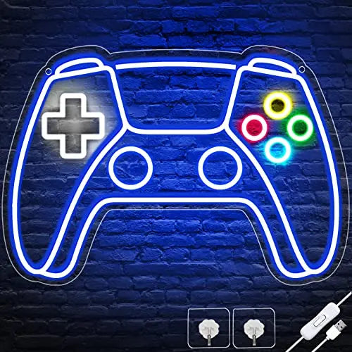 Gamer Neon Sign – USB Powered LED Gamepad Neon Light for Gaming Room Decor