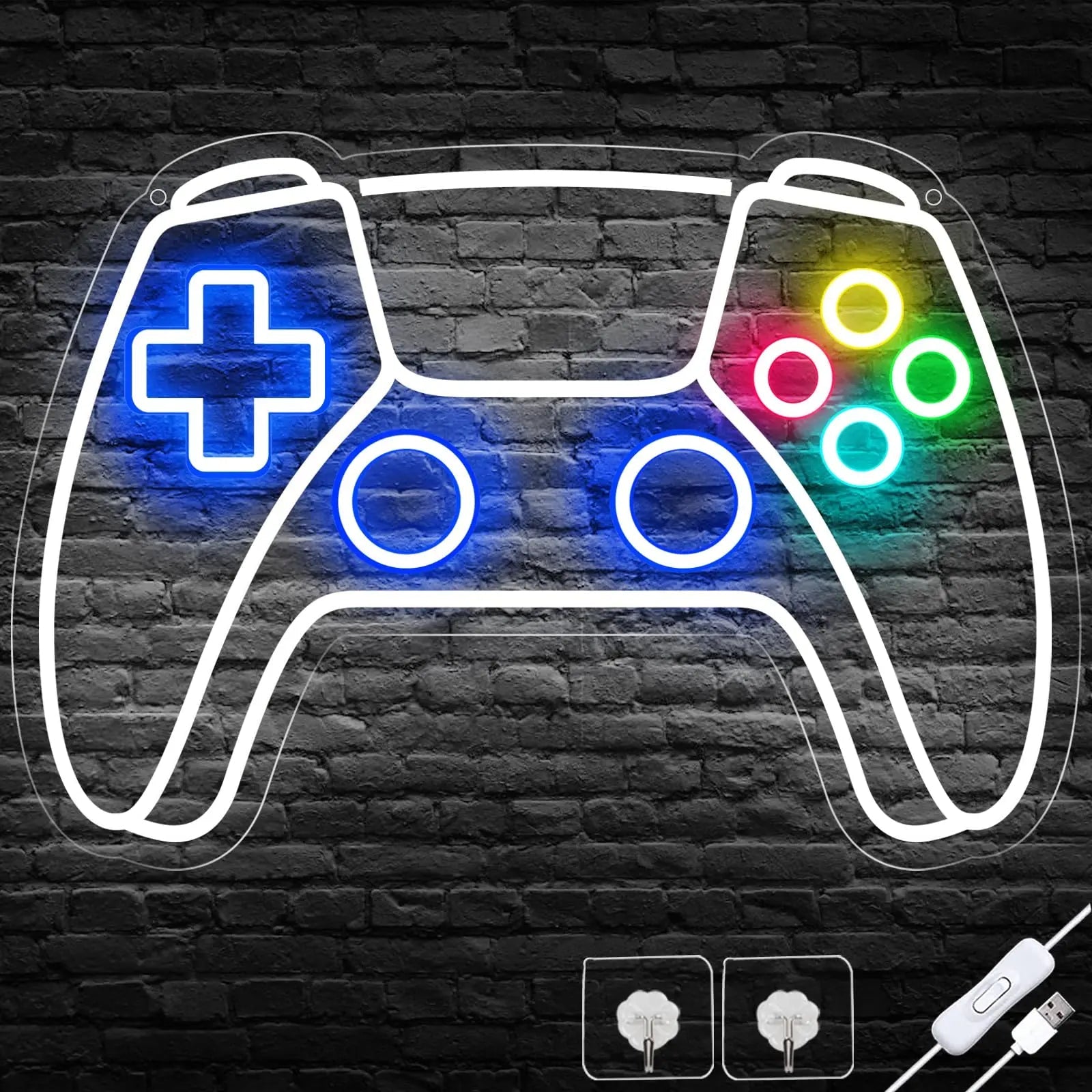 Gamer Neon Sign – USB Powered LED Gamepad Neon Light for Gaming Room Decor