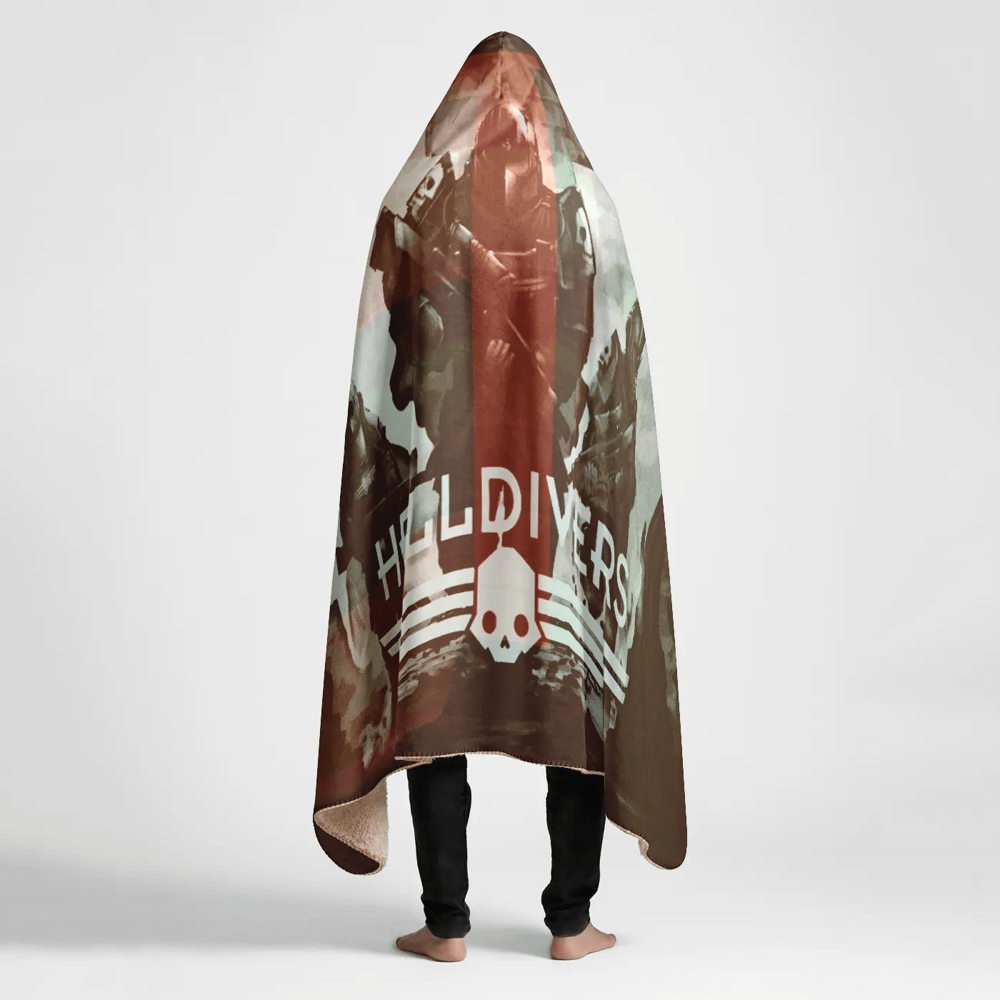 Hooded Sherpa Blanket - Helldivers Large 60x80