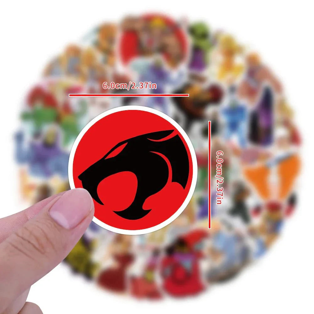 Thundercats Stickers - 50 Piece Cartoon & He-Man Decals | Retro Anime Style