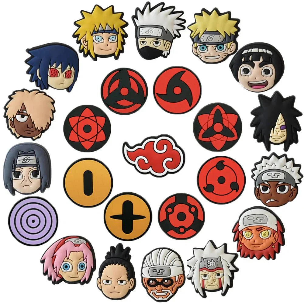 Naruto Anime Cartoon Shoes Charms Accessories Clog backpack Shoe Decorate Buckle Kids Gift