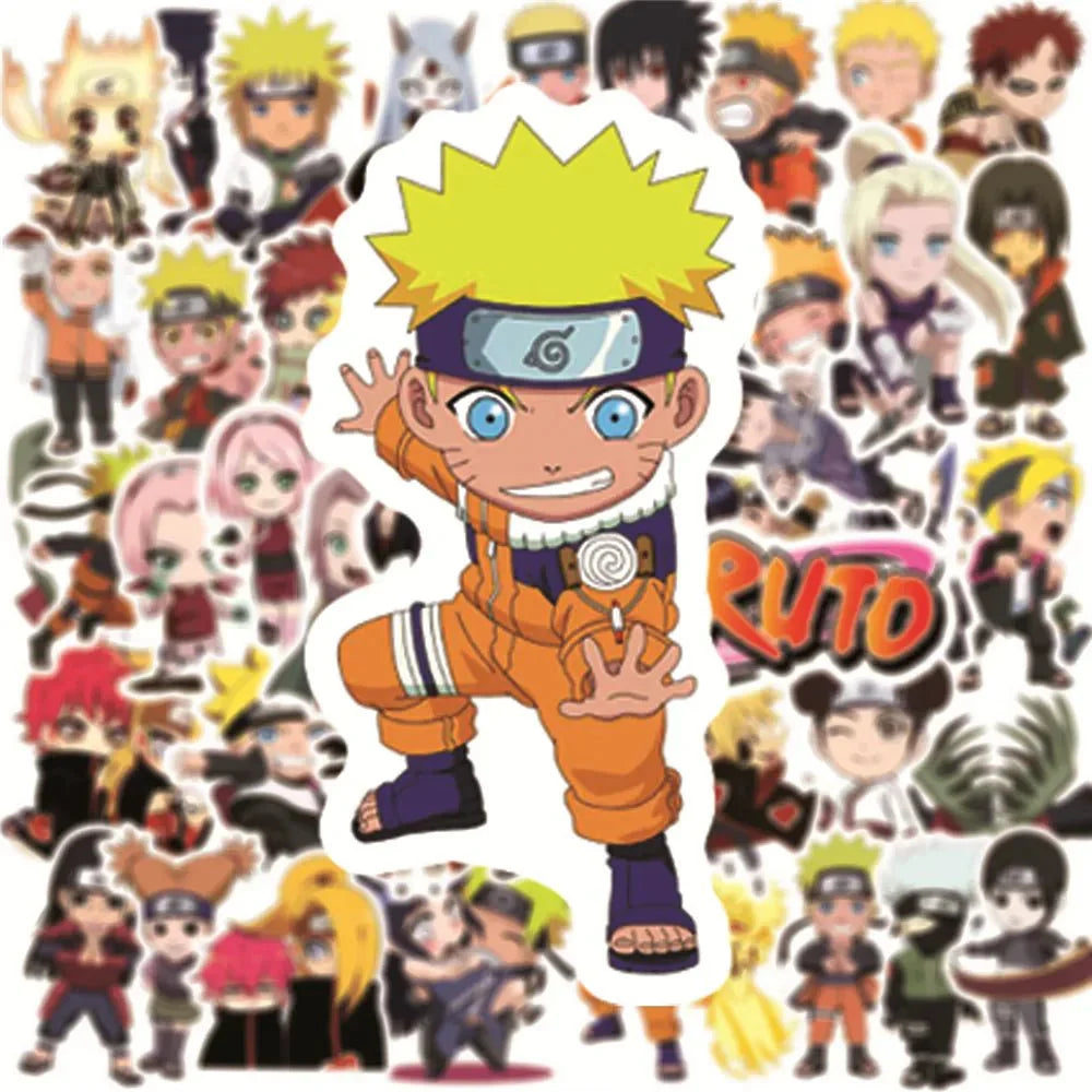Naruto Anime Stickers - Durable Vinyl Decals for Laptops & Water Bottles, 10-100pcs