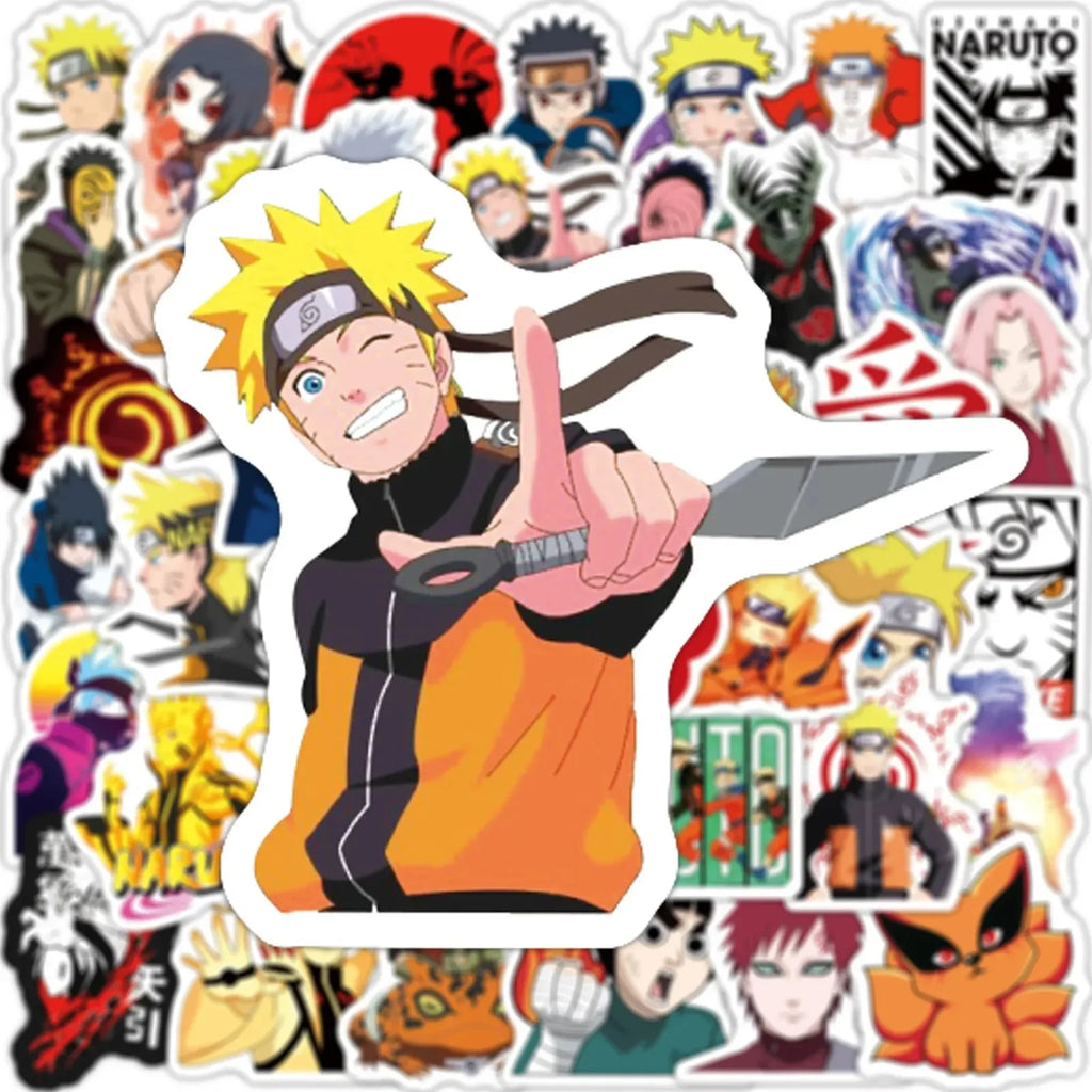 Naruto Anime Stickers - Durable Vinyl Decals for Laptops & Water Bottles, 10-100pcs