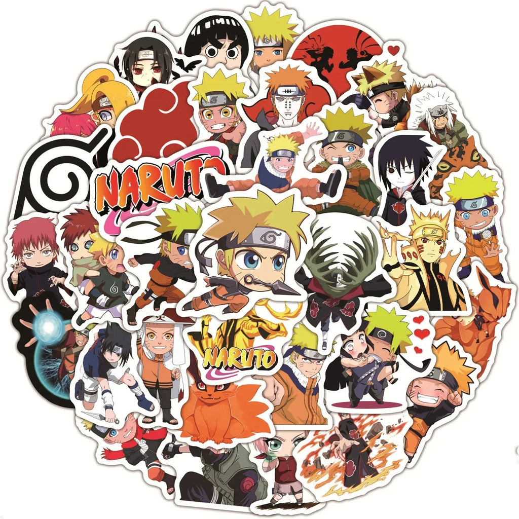 Naruto Anime Stickers - Durable Vinyl Decals for Laptops & Water Bottles, 10-100pcs