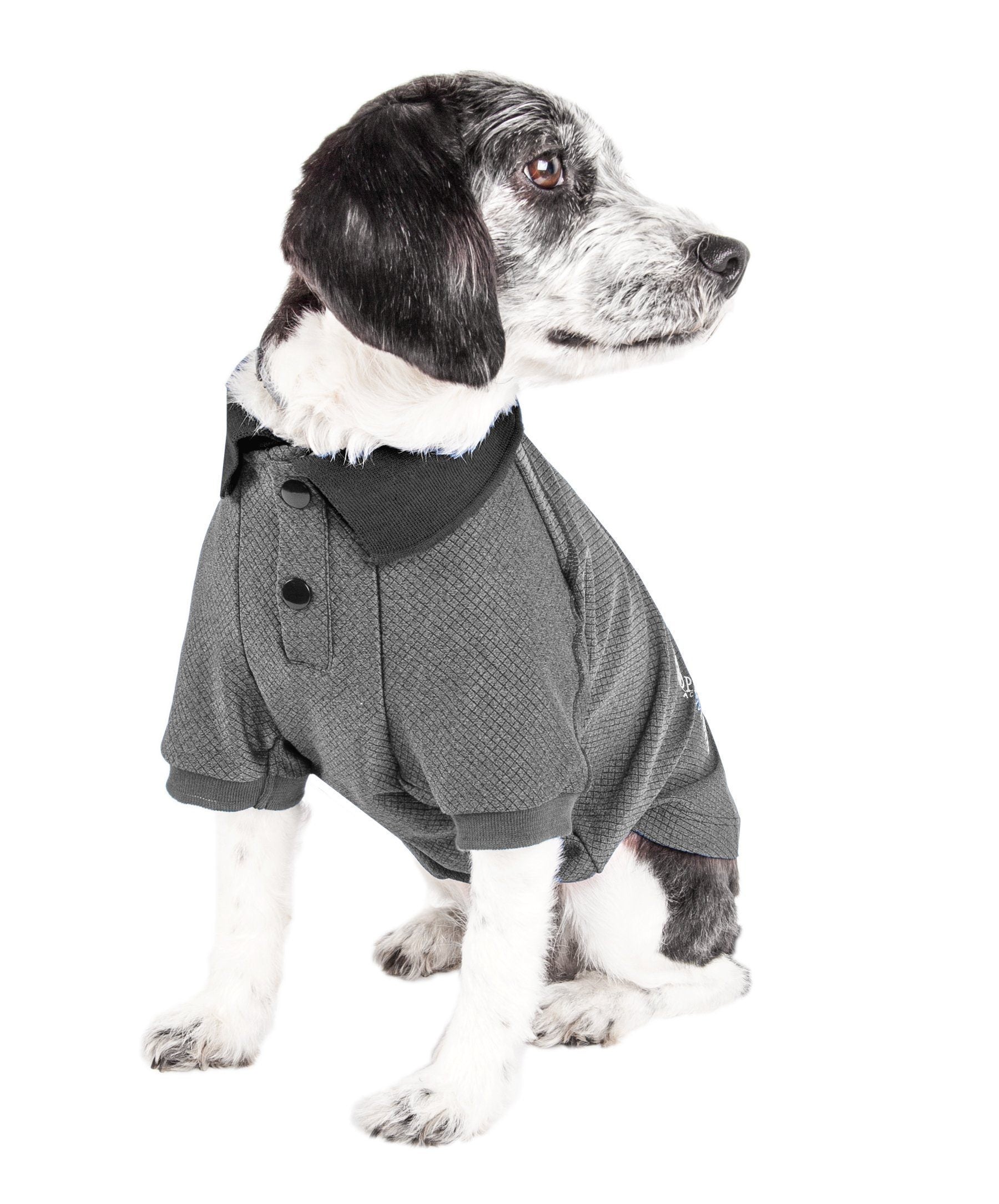 Pet Life ® Active 'Fur-Flex' Stretch and Quick-Dry Anti-Odor Fitness Yoga Dog Polo T-Shirt