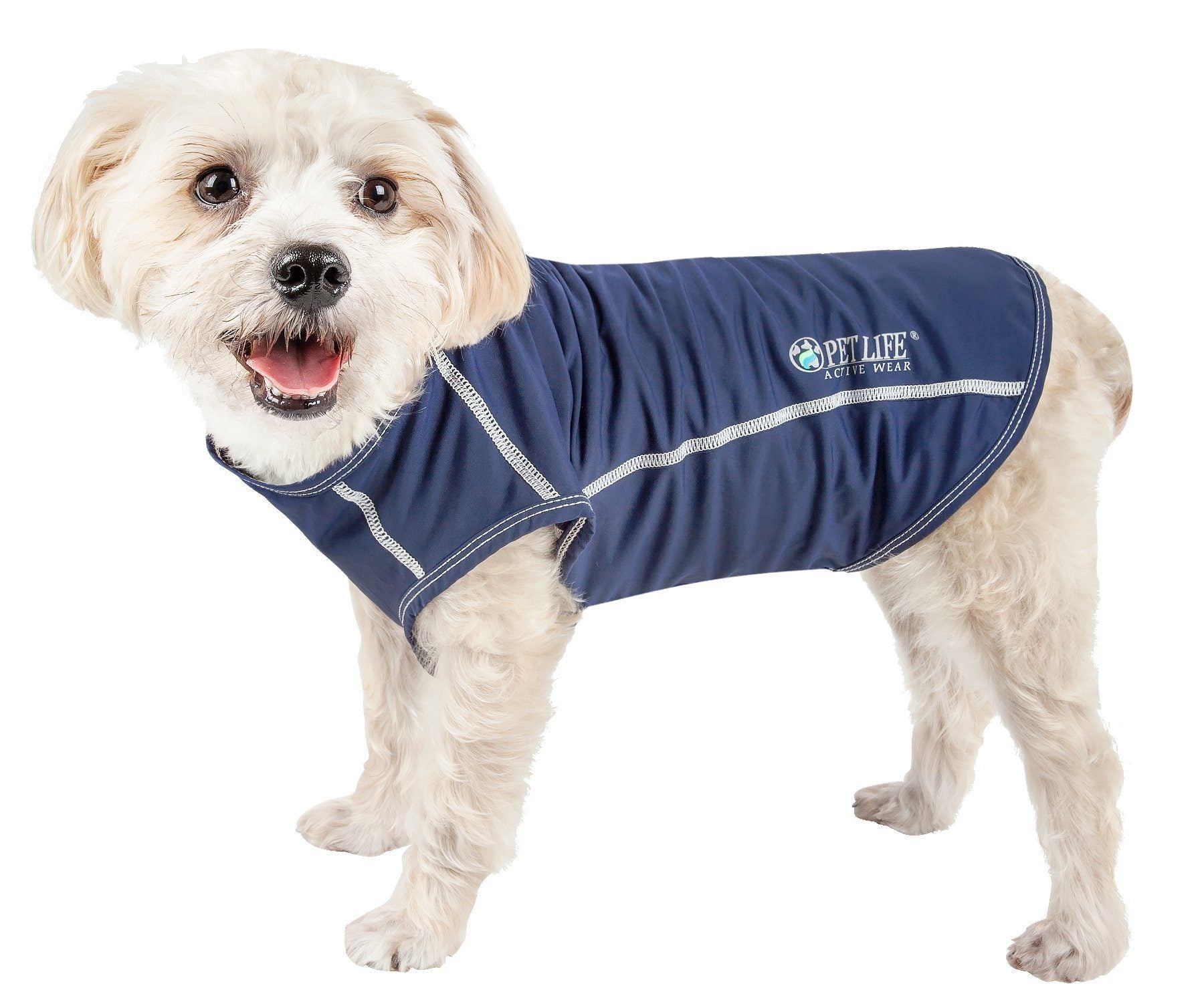 Pet Life ®  Active 'Racerbark' 4-Way-Stretch Yoga Fitness Dog T-Shirt Tank Top
