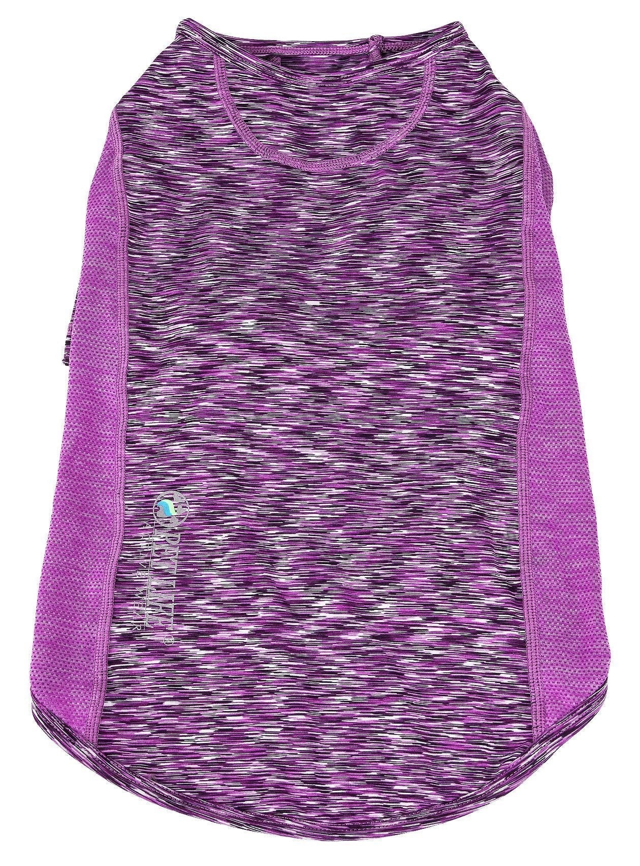Pet Life ® Active 'Warf Speed' Heathered Ultra-Stretch Yoga Fitness Dog T-Shirt